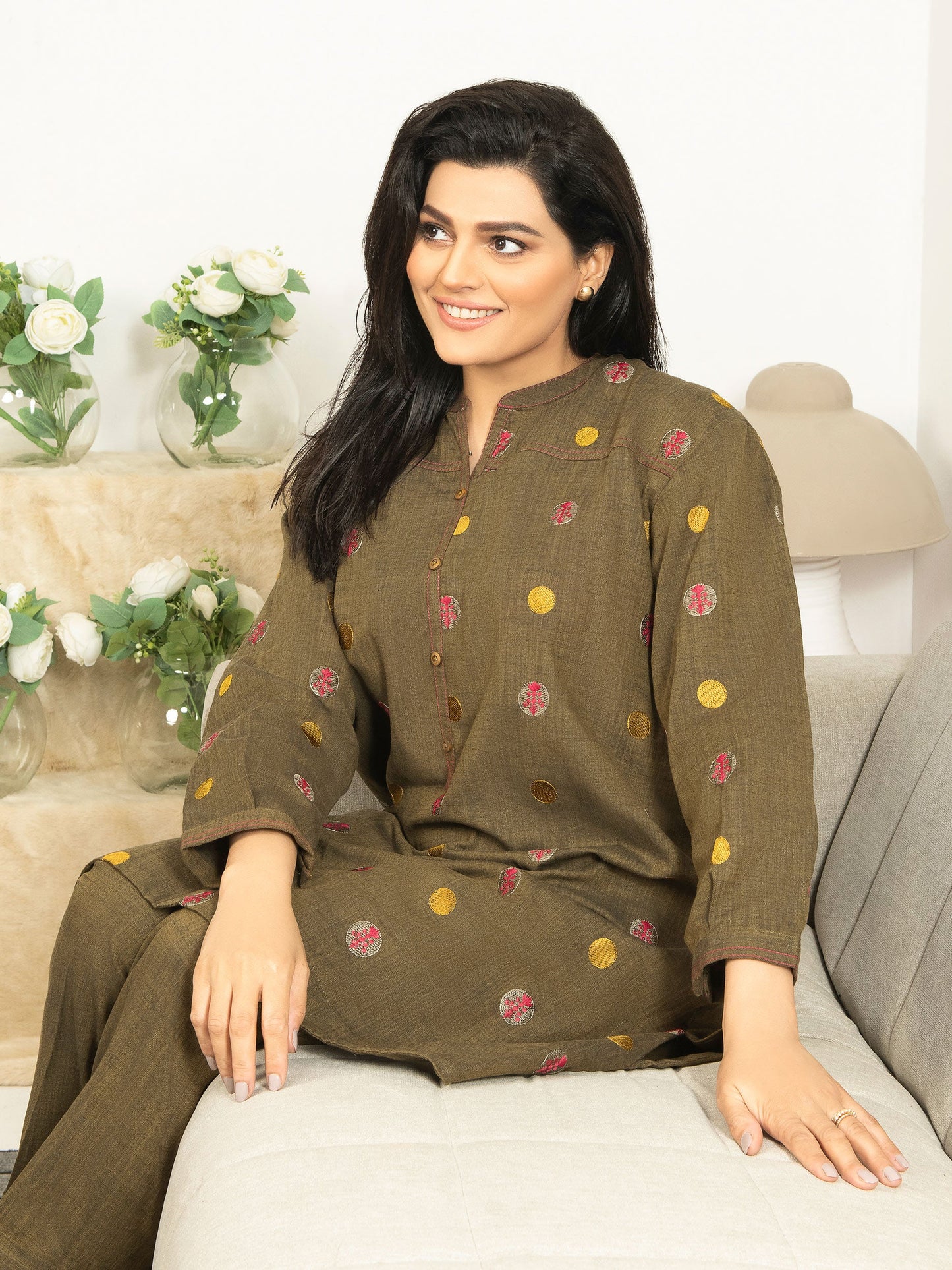 Embroidered Yarn Dyed Suit