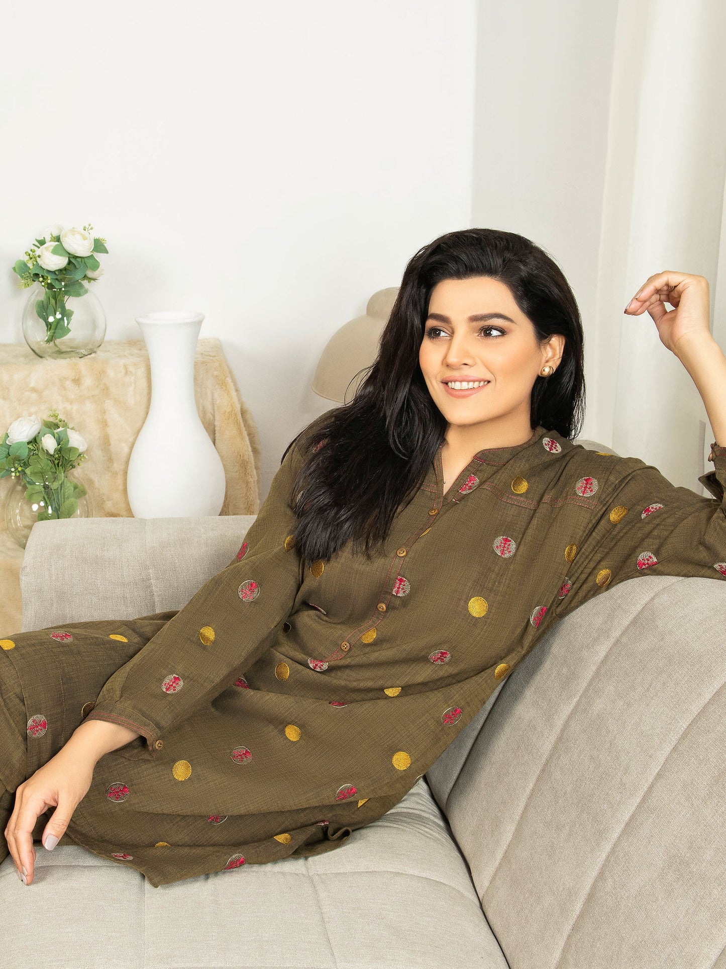 Embroidered Yarn Dyed Suit