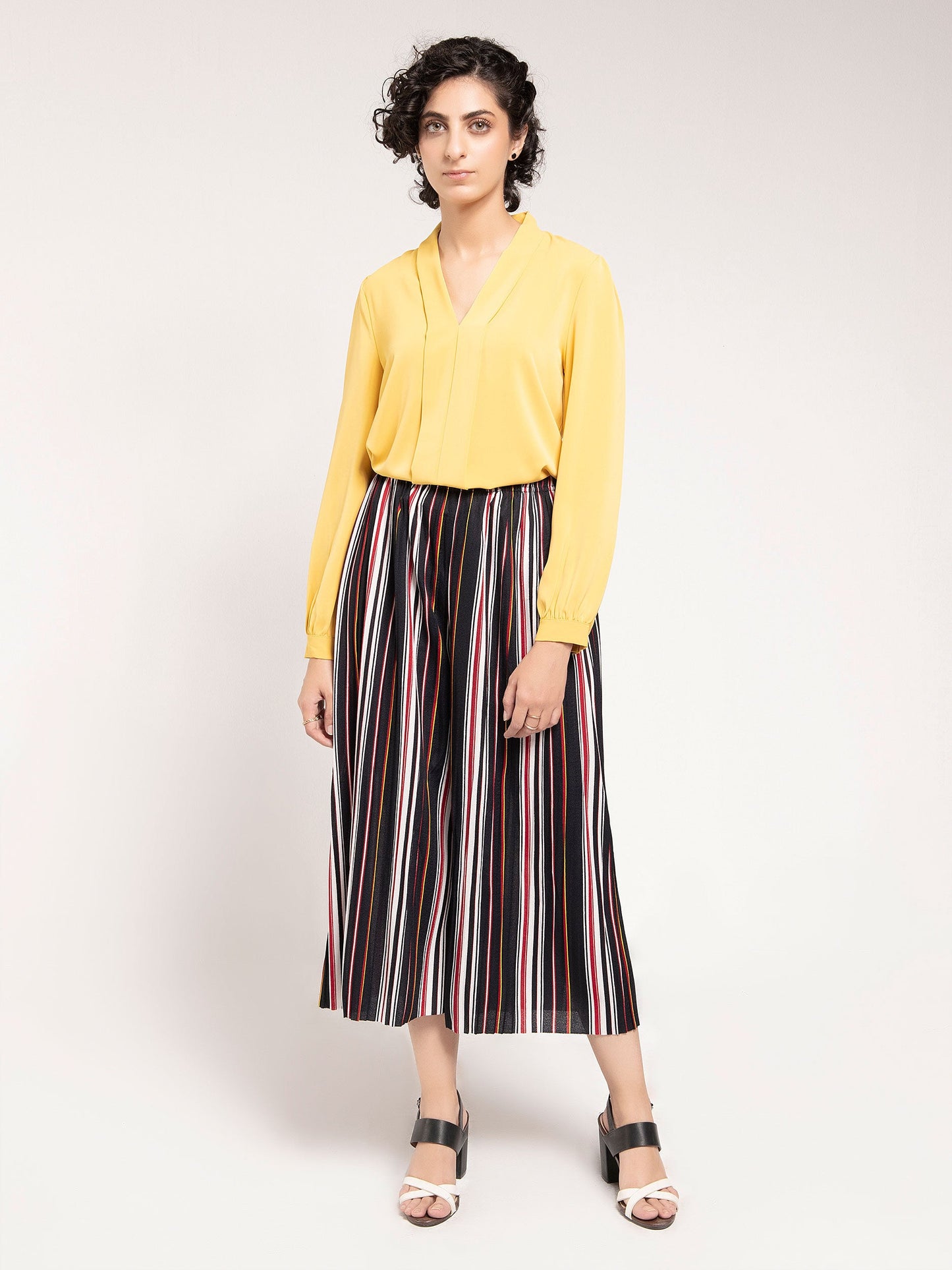 Striped Culotte Pants