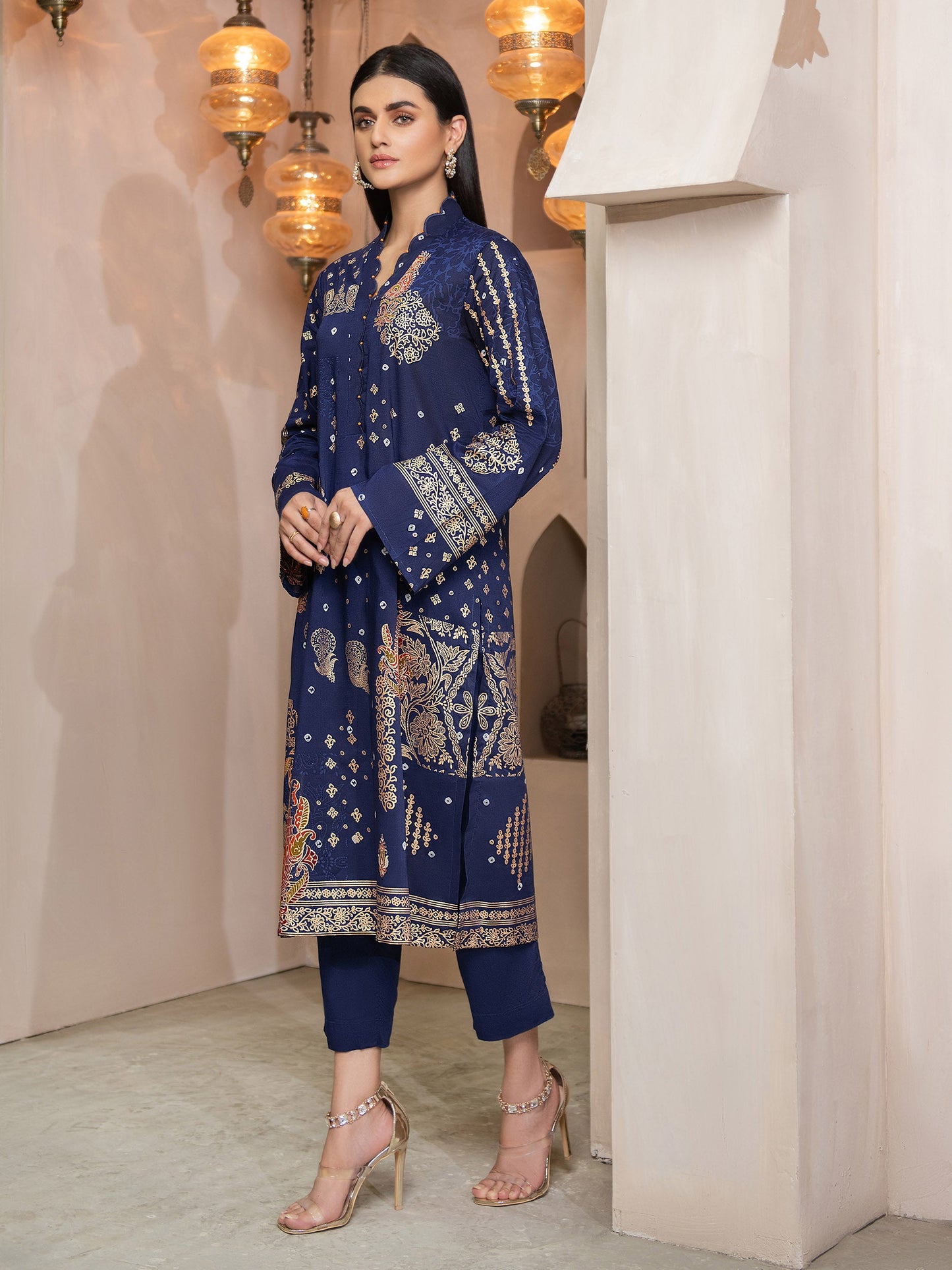 Gold Pasted Lawn Shirt