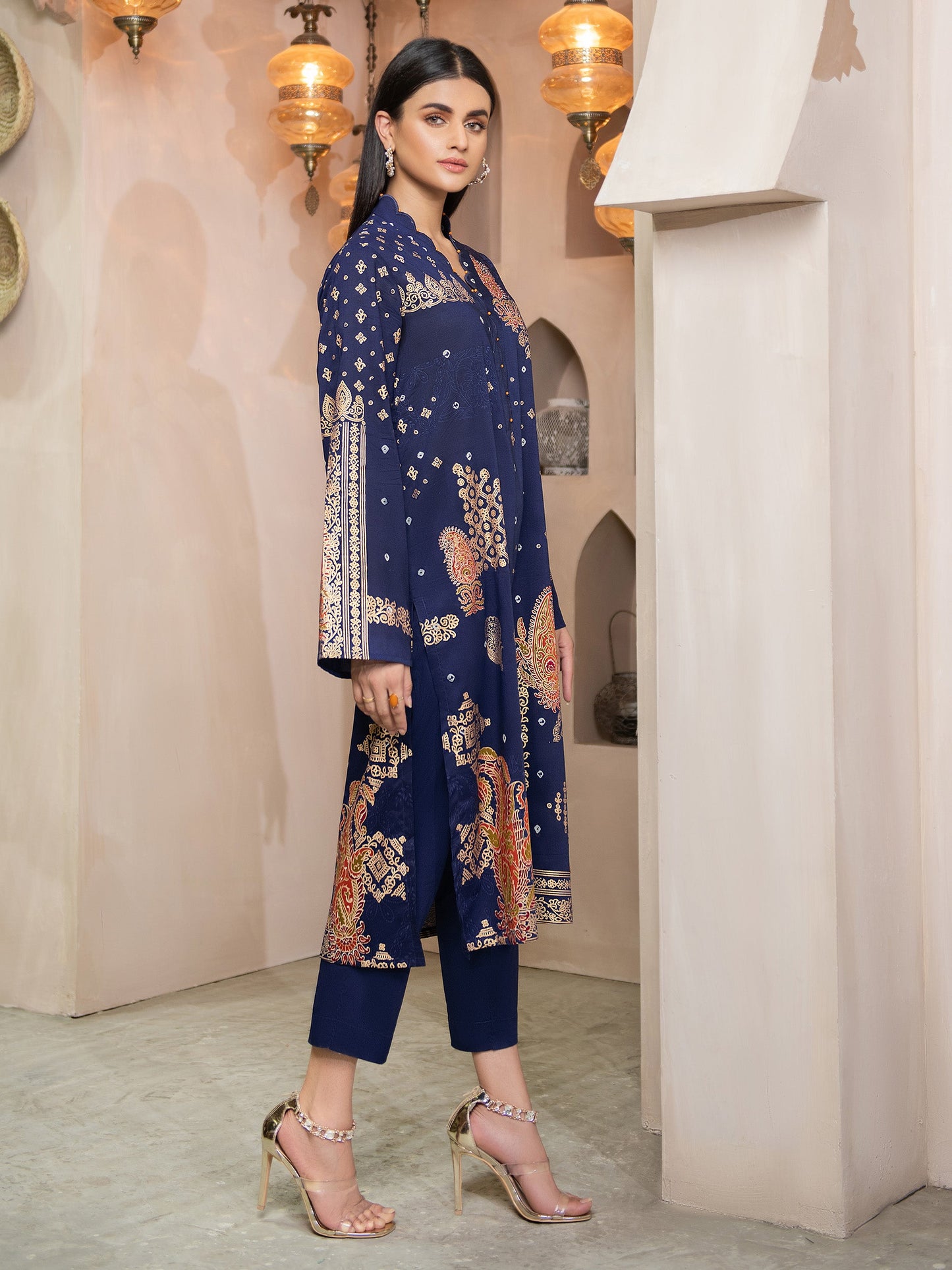 Gold Pasted Lawn Shirt