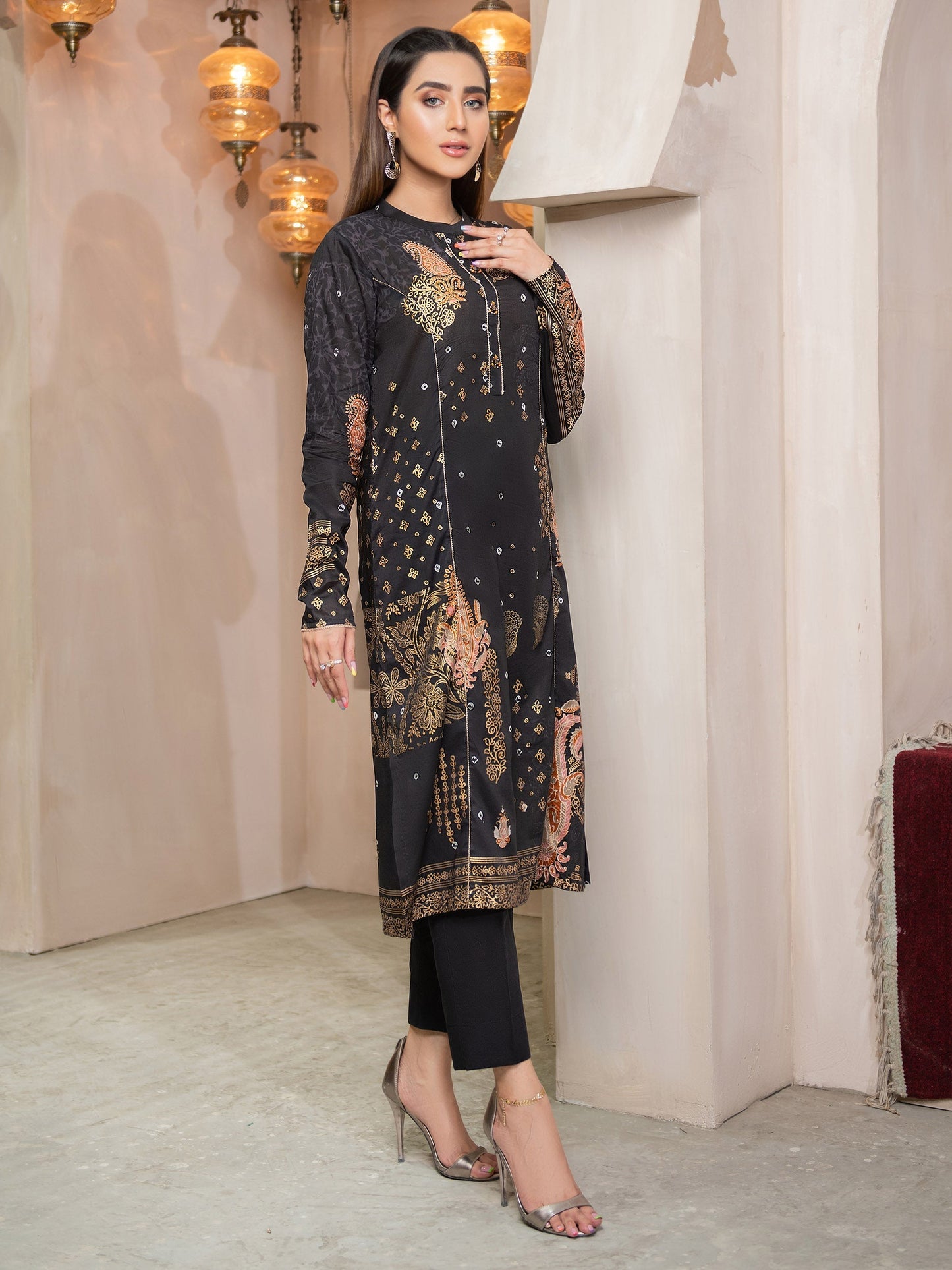 Gold Pasted Lawn Shirt