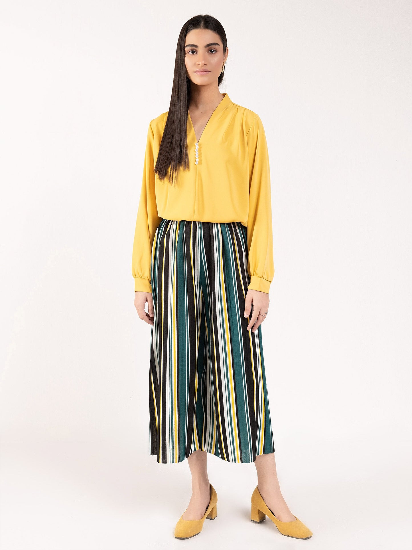 Striped Culotte Pants