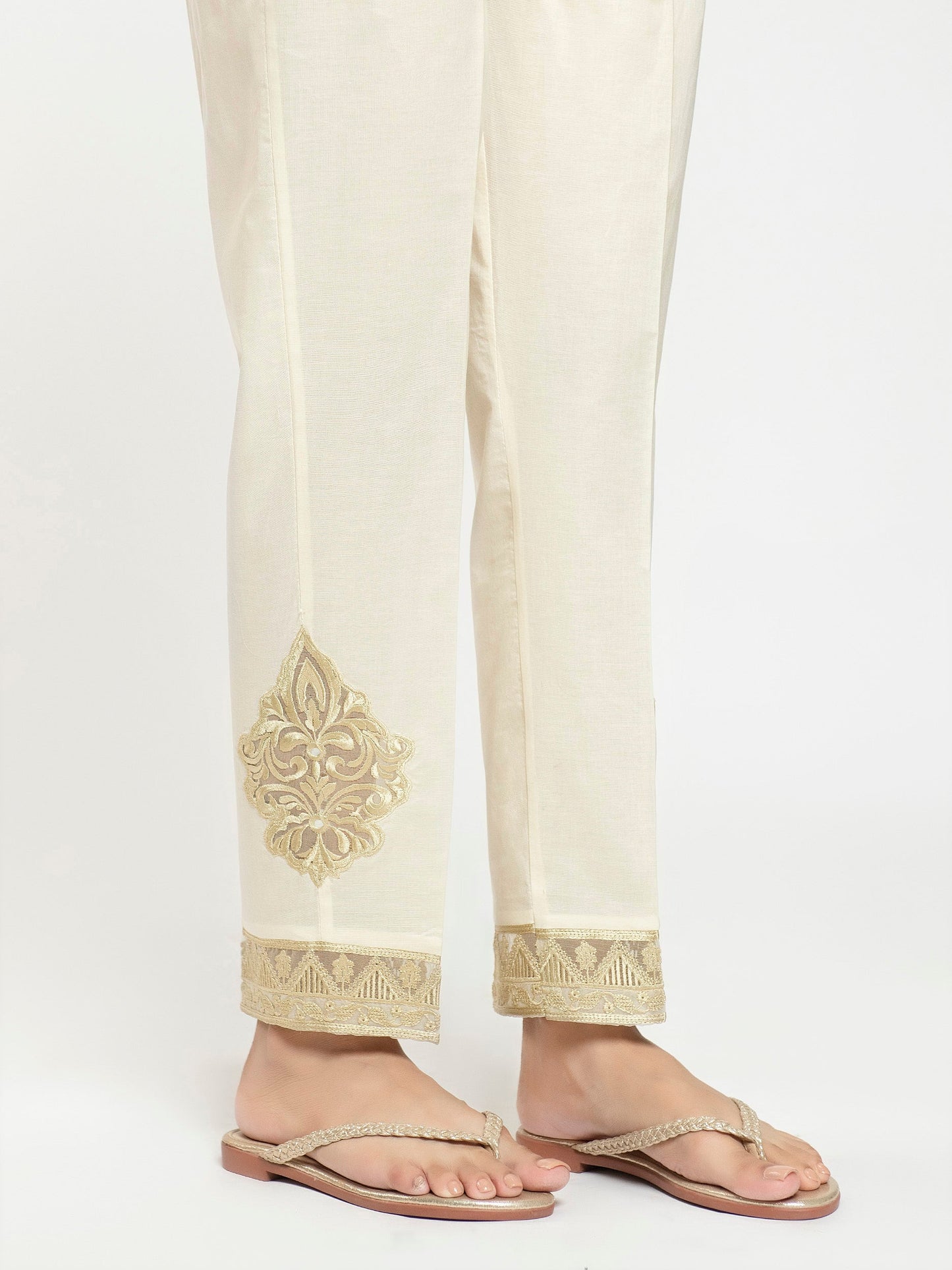 Embroidered Cambric Trouser