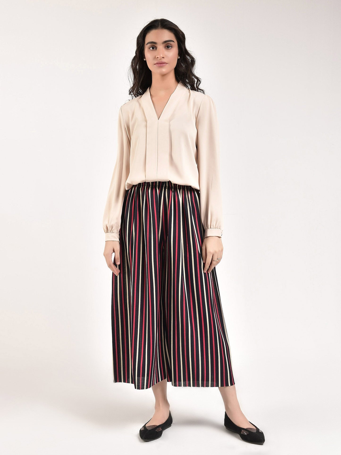 Striped Culotte Pants