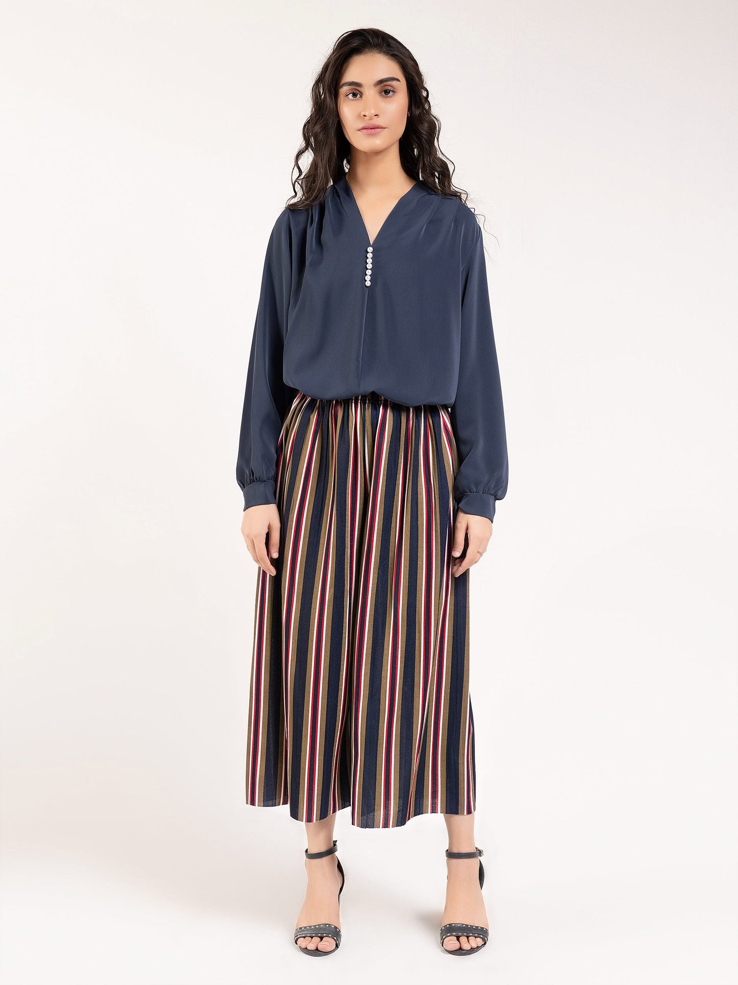 Striped Culotte Pants