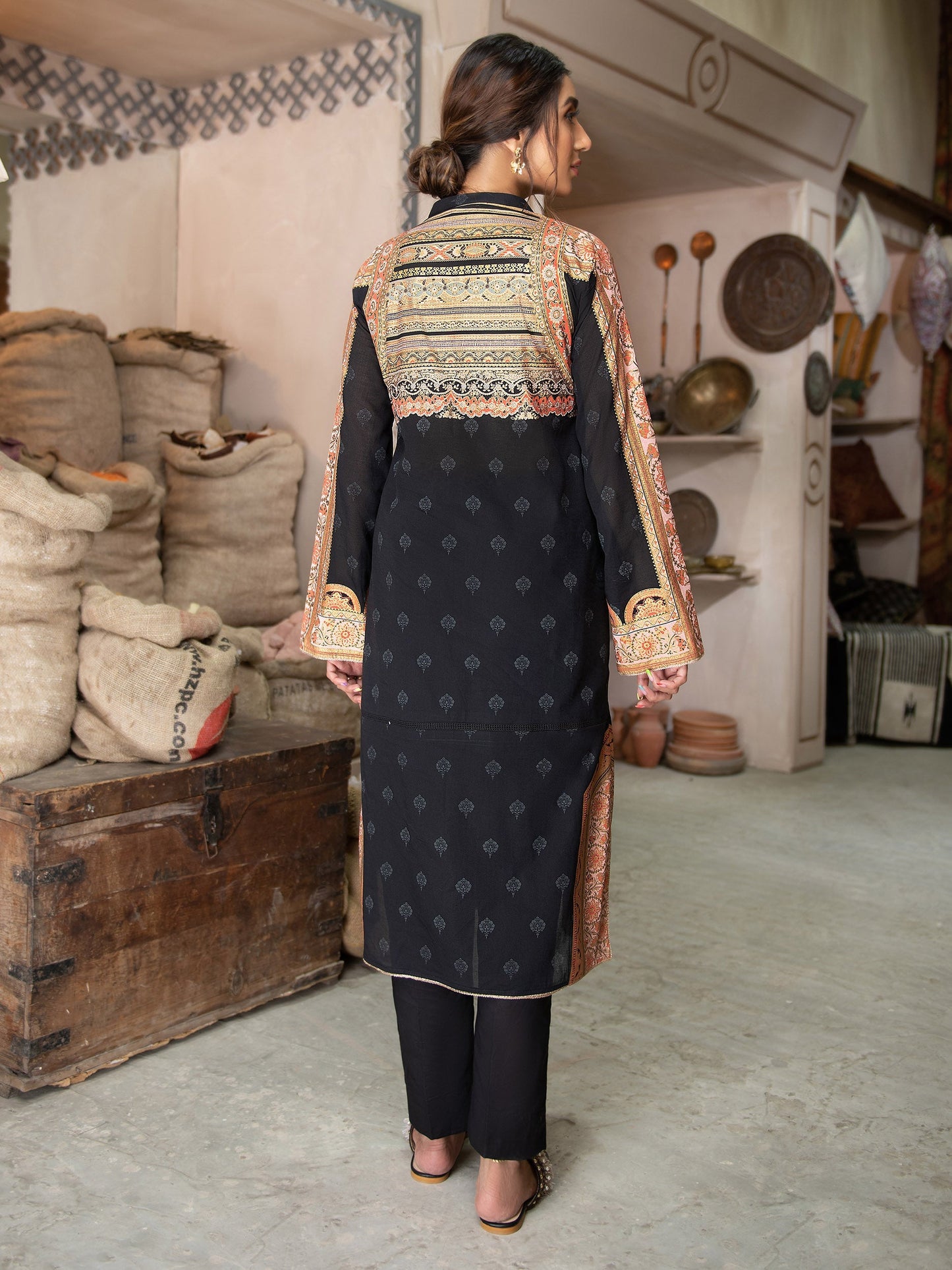 Gold Pasted Lawn Shirt