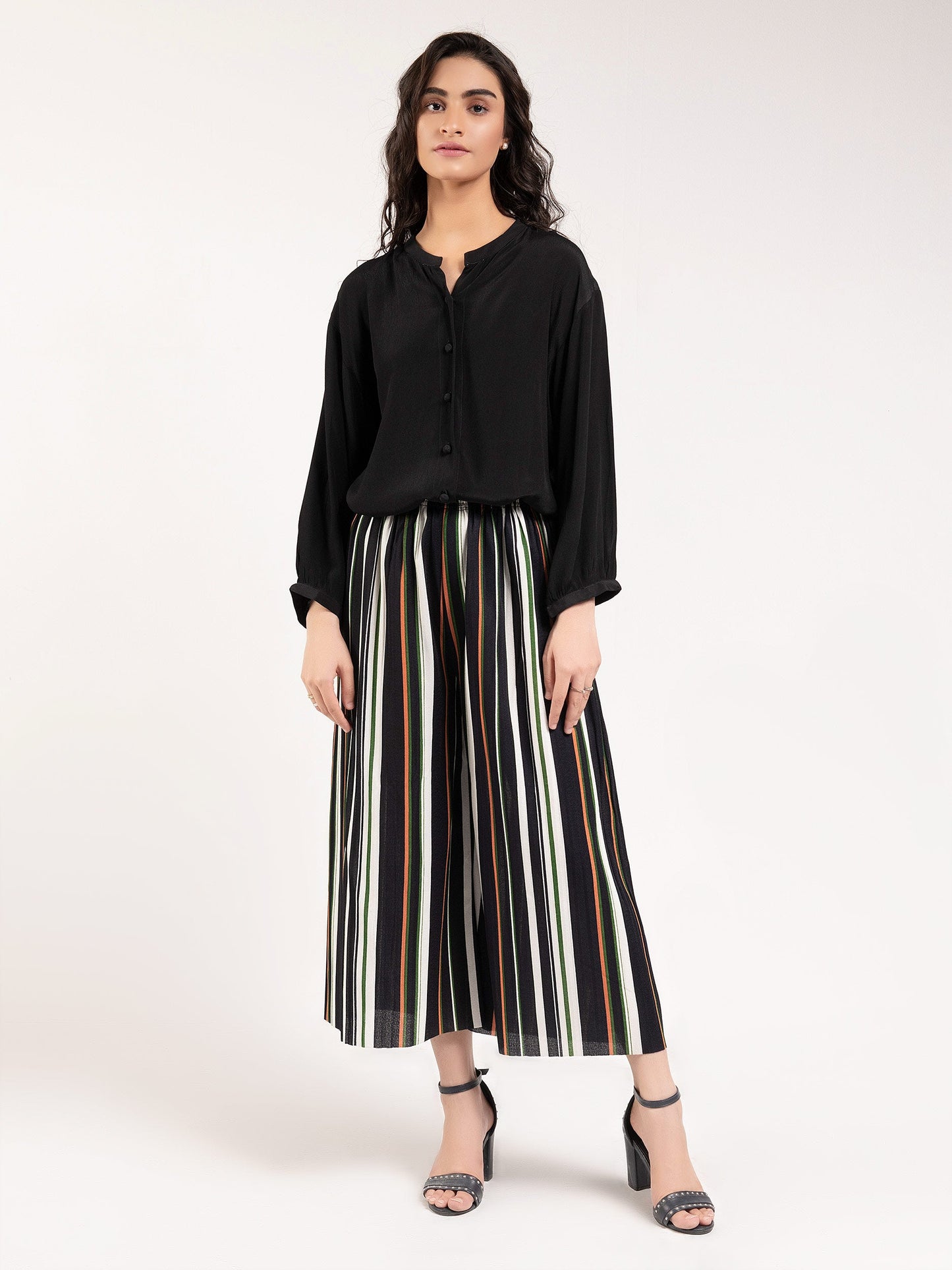 Striped Culotte Pants