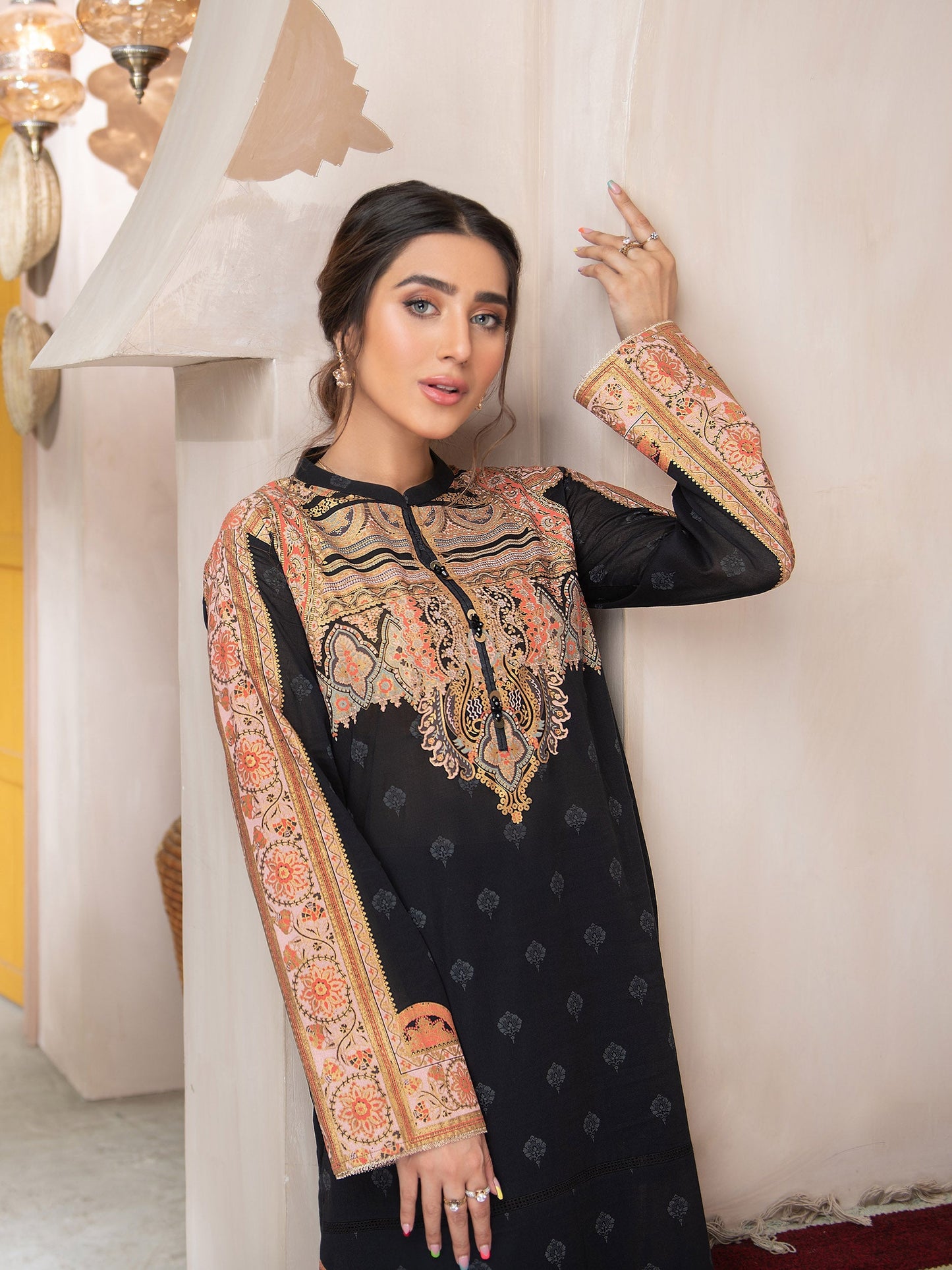 Gold Pasted Lawn Shirt