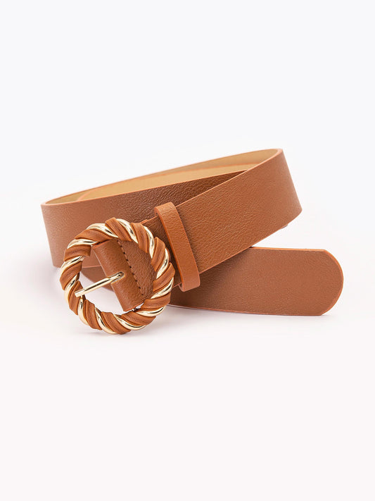 Looped Round Buckle Belt