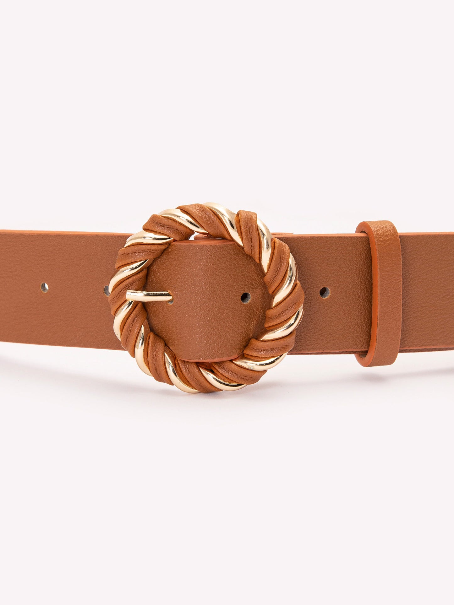 Looped Round Buckle Belt