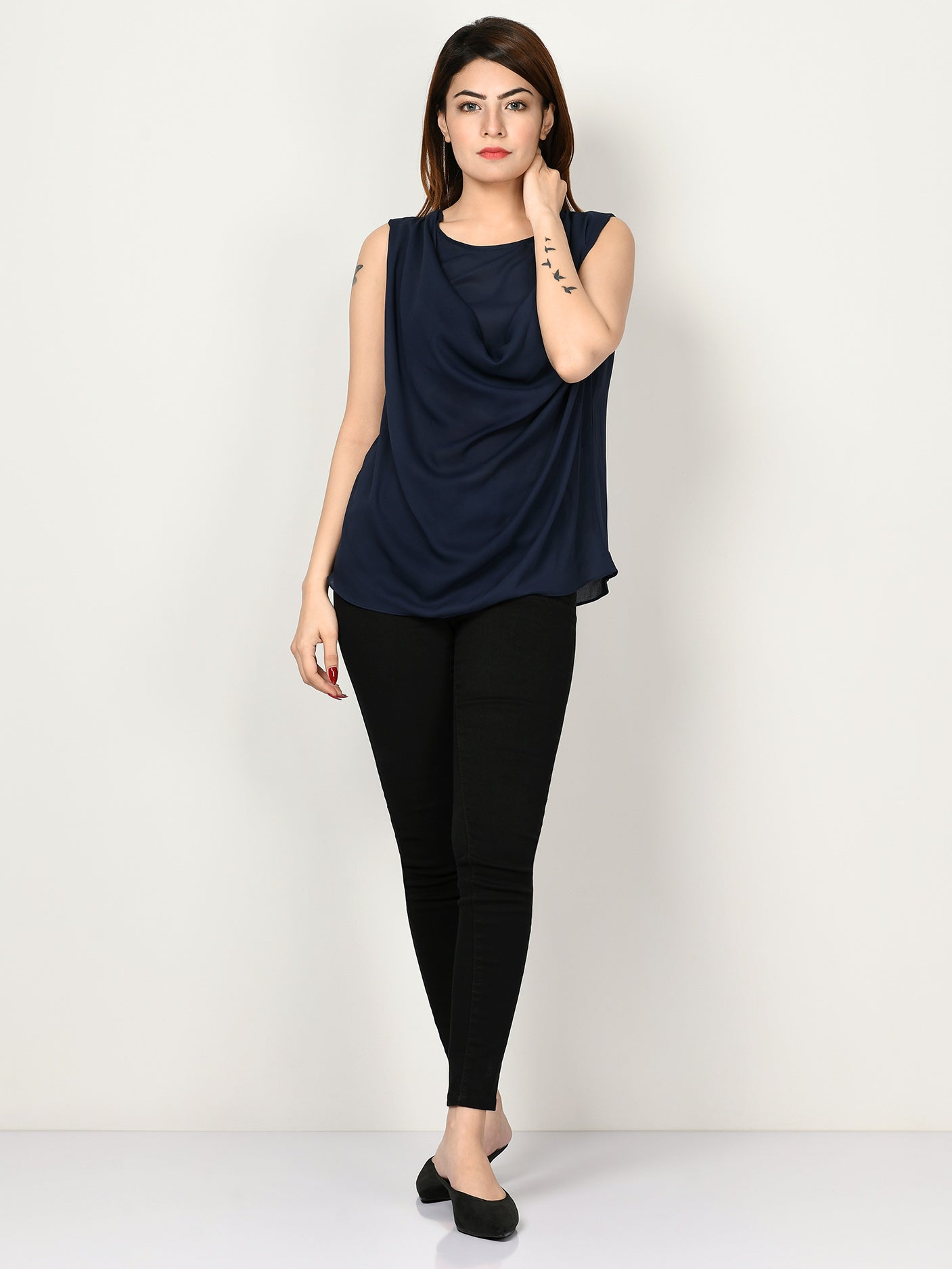 Draped Neck Top