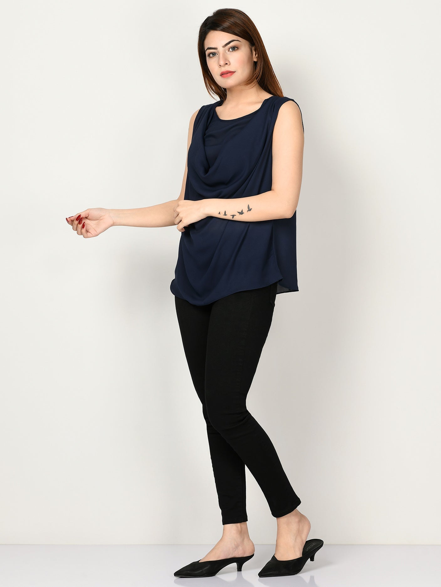 Draped Neck Top
