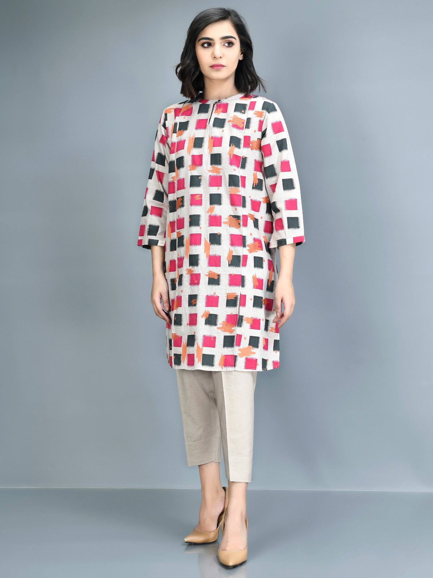 Embroidered Slub Khaddar Shirt