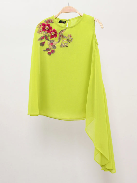 Embroidered Chiffon Shirt