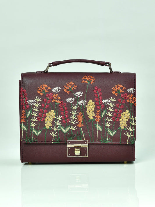 Embroidered Box Hand Bag