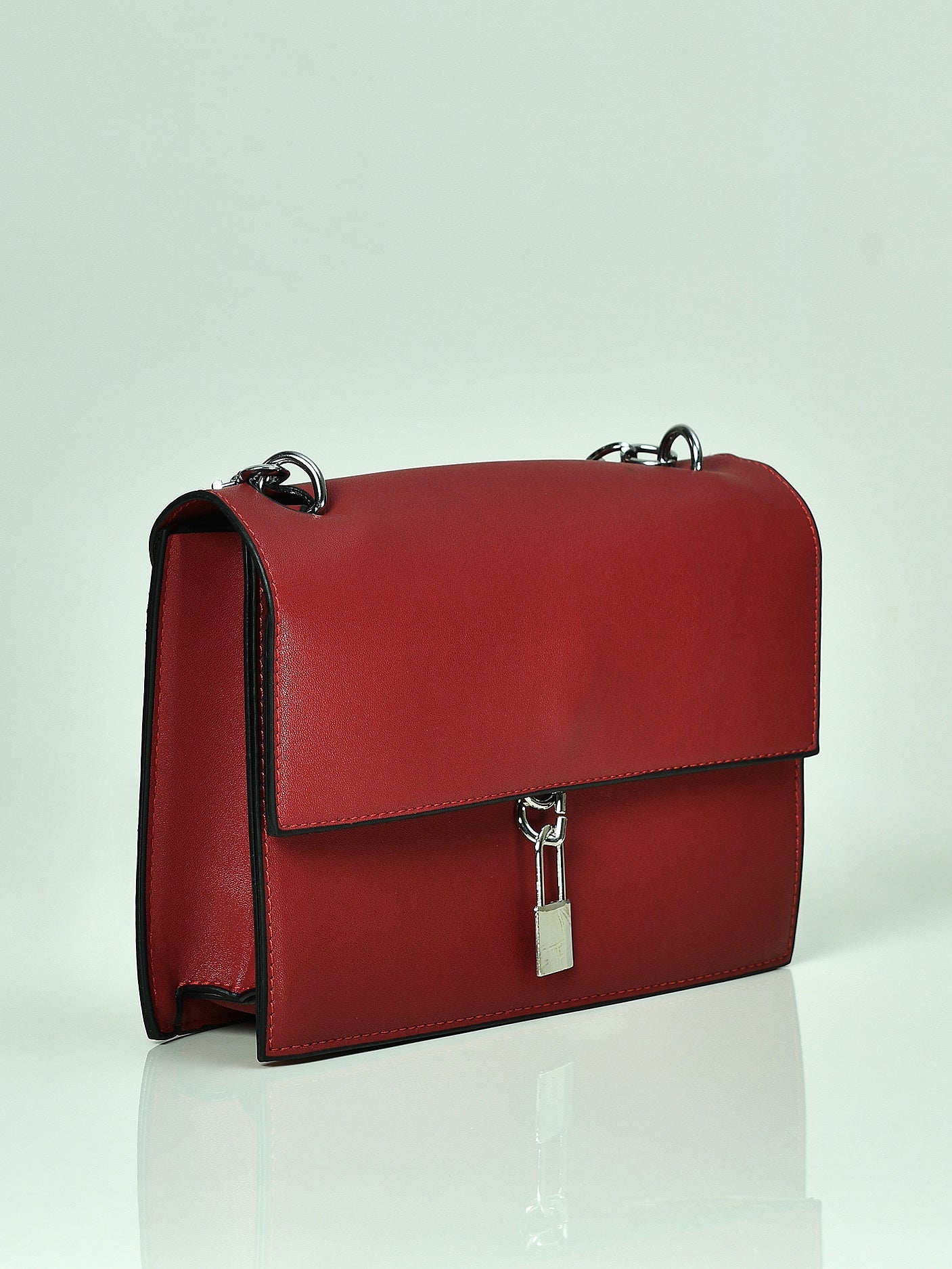 Metallic Lock Mini Hand Bag