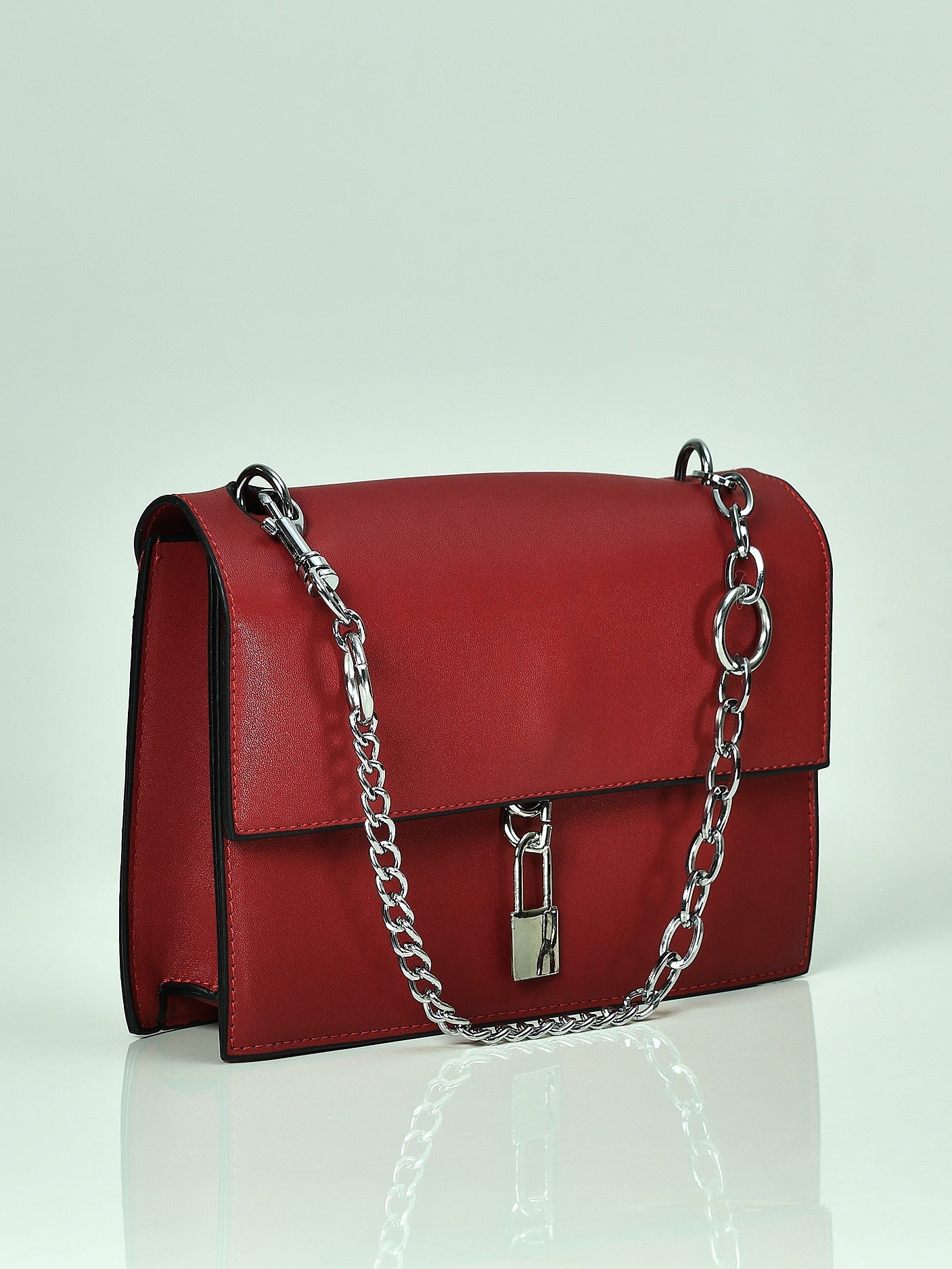 Metallic Lock Mini Hand Bag