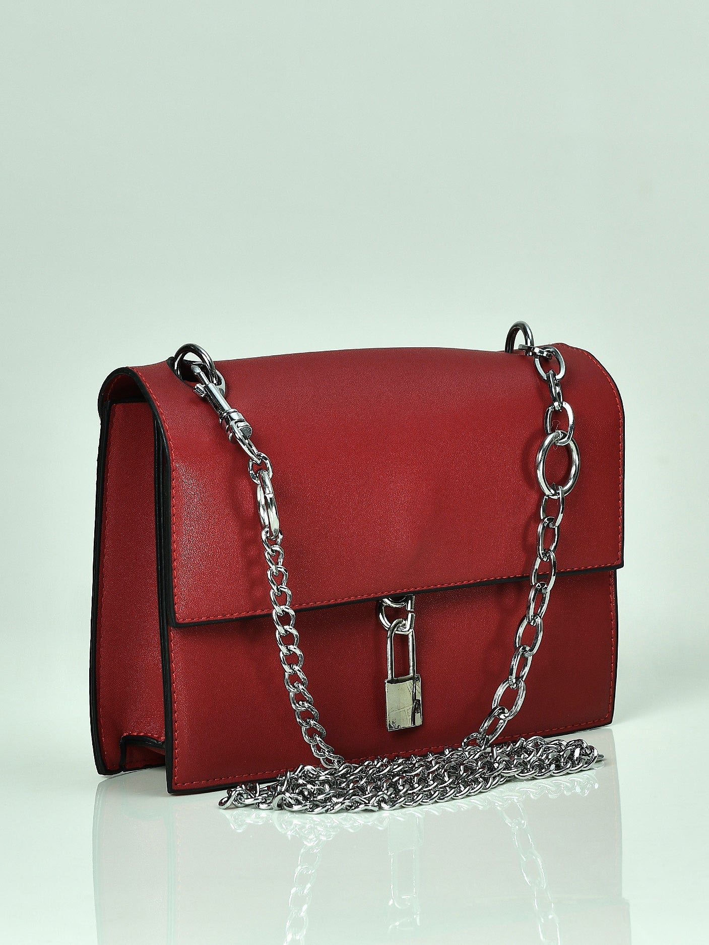Metallic Lock Mini Hand Bag