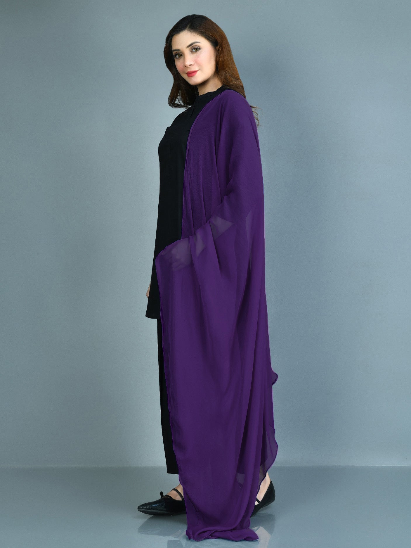 Dyed Chiffon Dupatta-Baby Pink