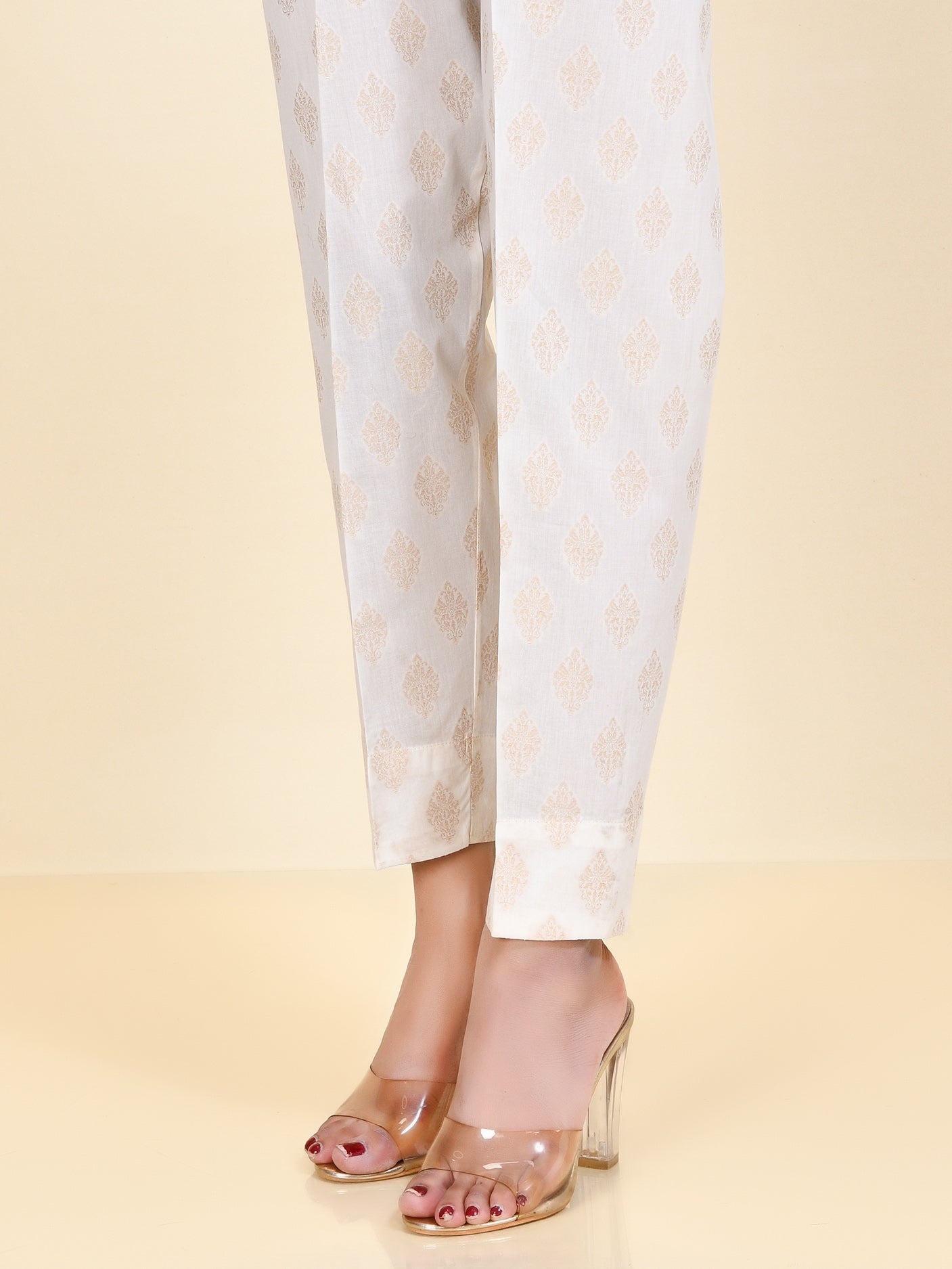 Jacquard Trousers - White