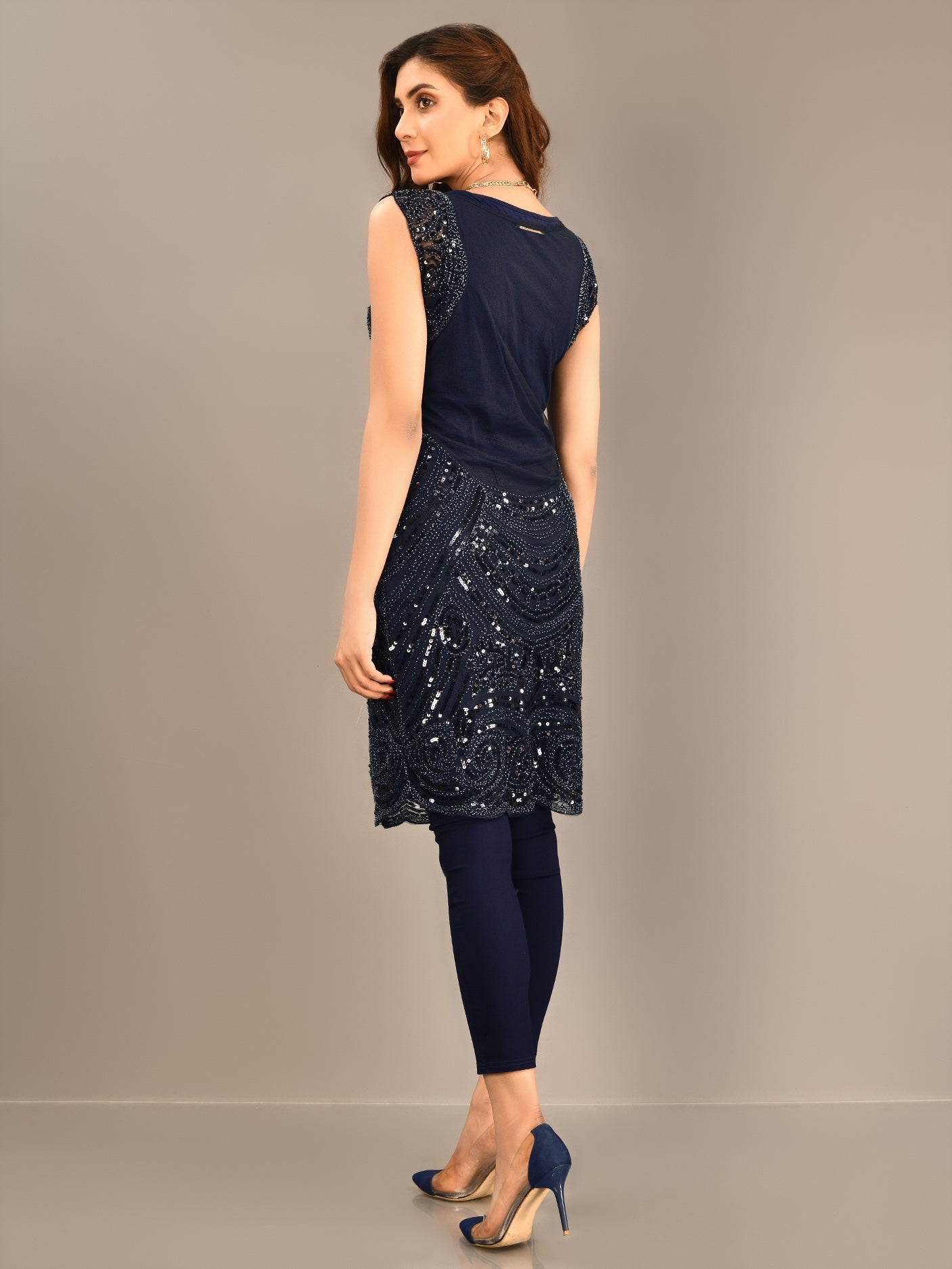 Beaded Bodycon Net Dress