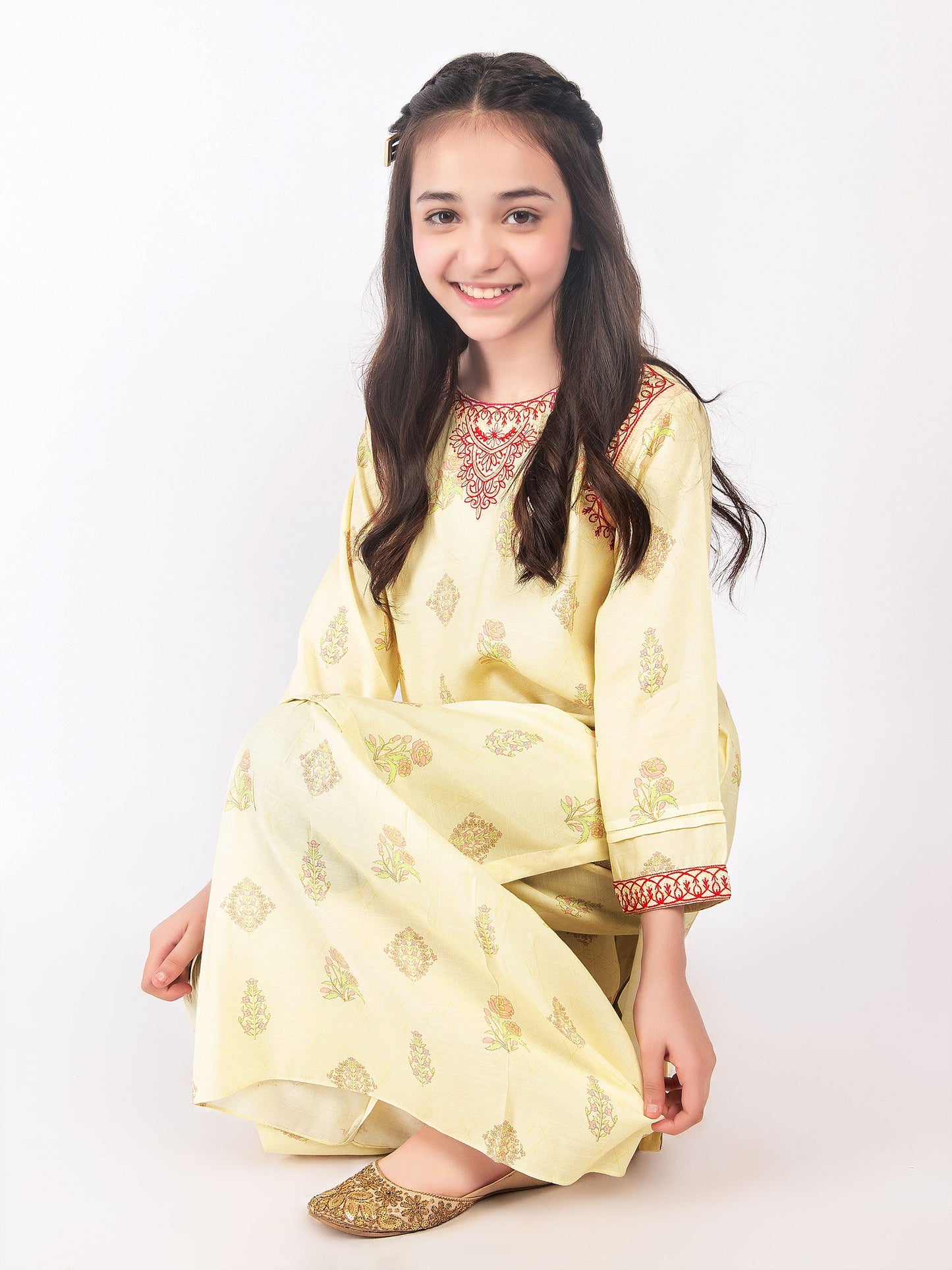 Embroidered Raw Silk Suit