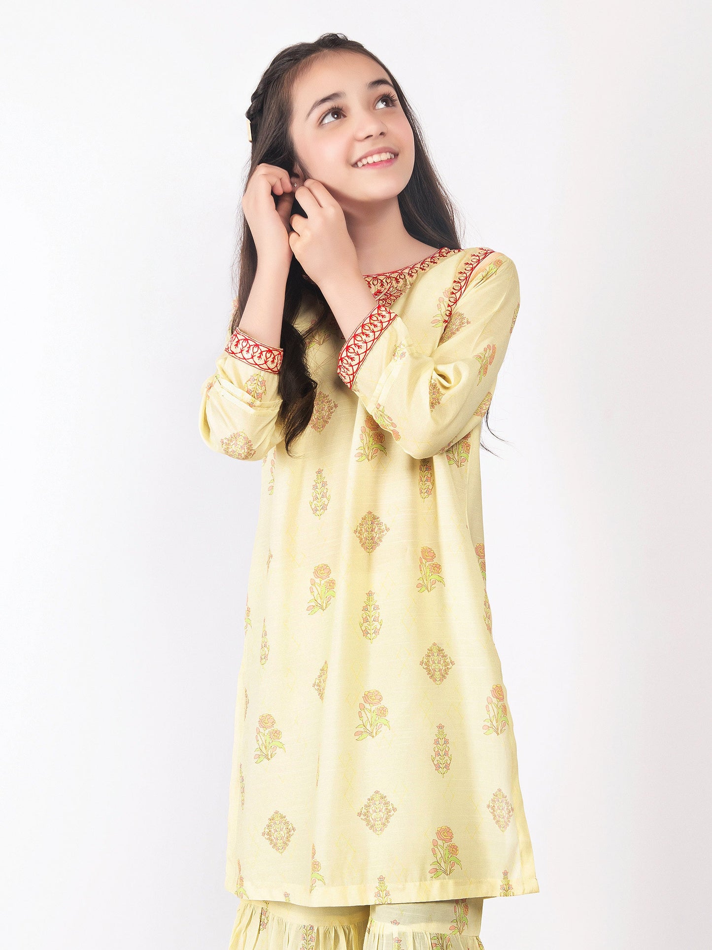 Embroidered Raw Silk Suit