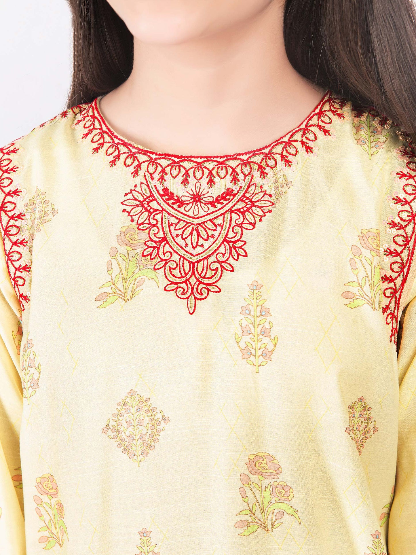 Embroidered Raw Silk Suit
