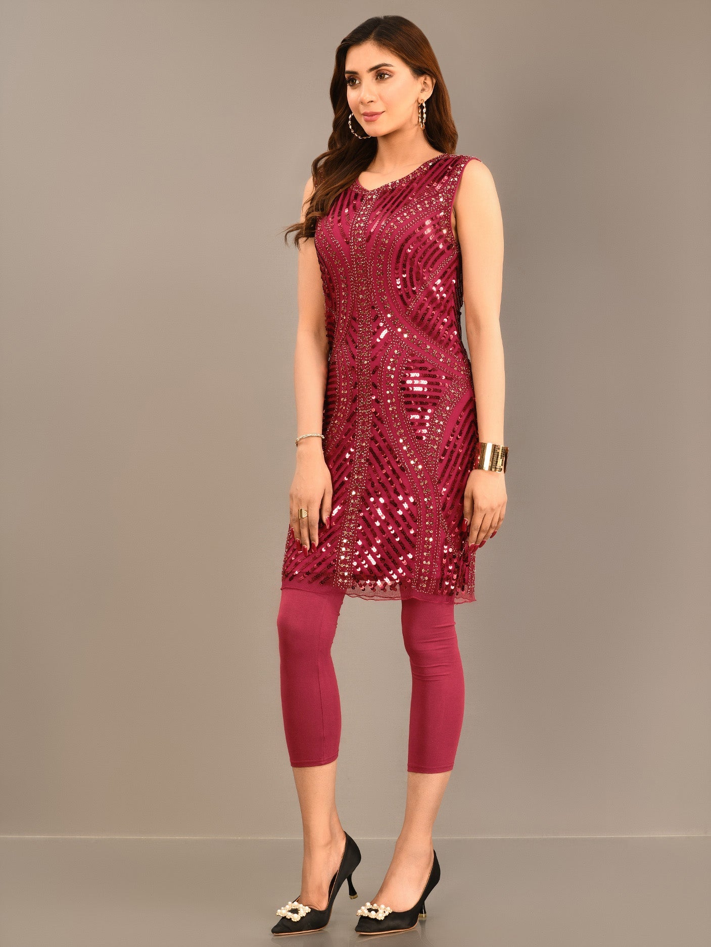 Sequined Bodycon Net Dress