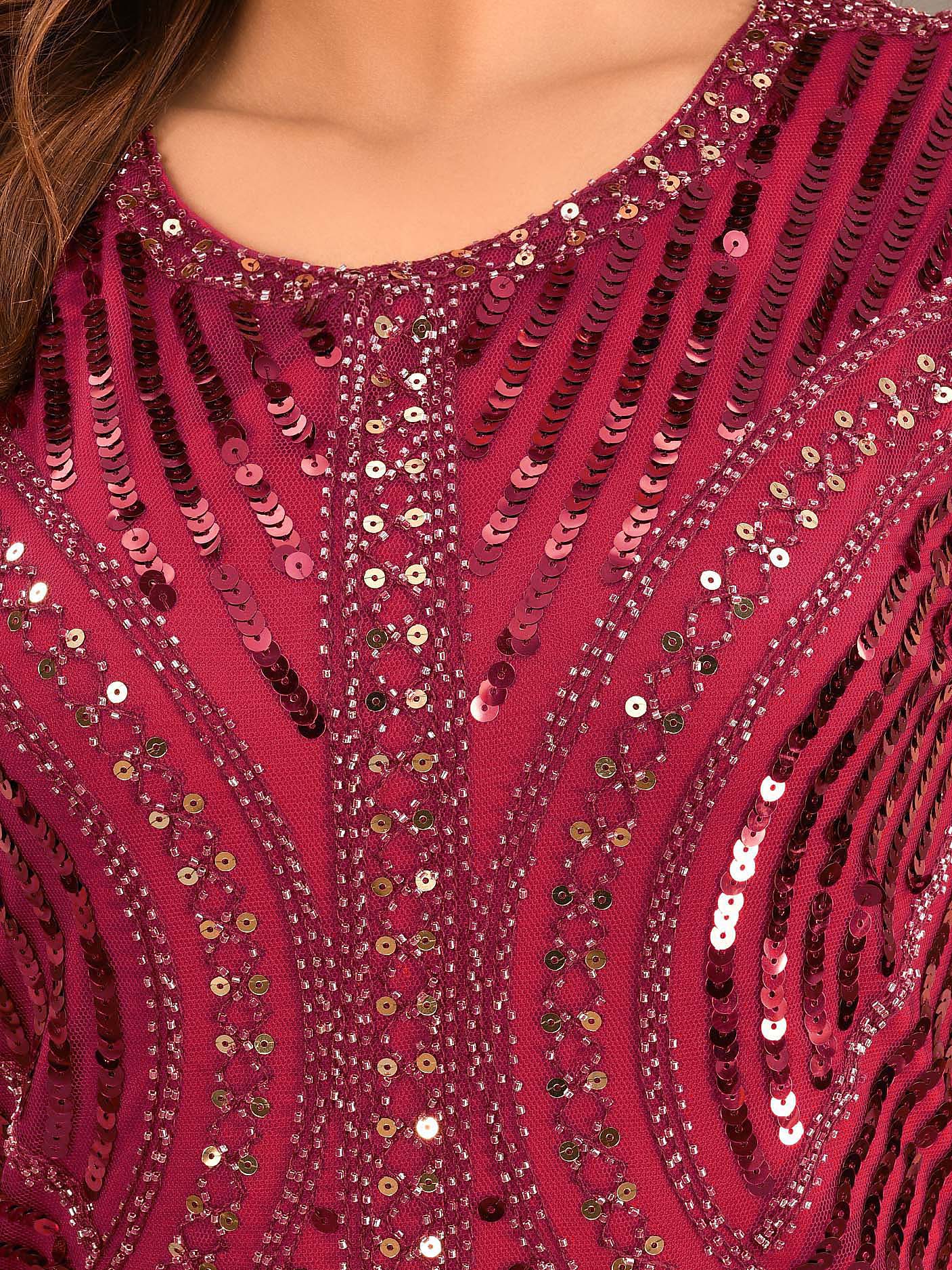 Sequined Bodycon Net Dress