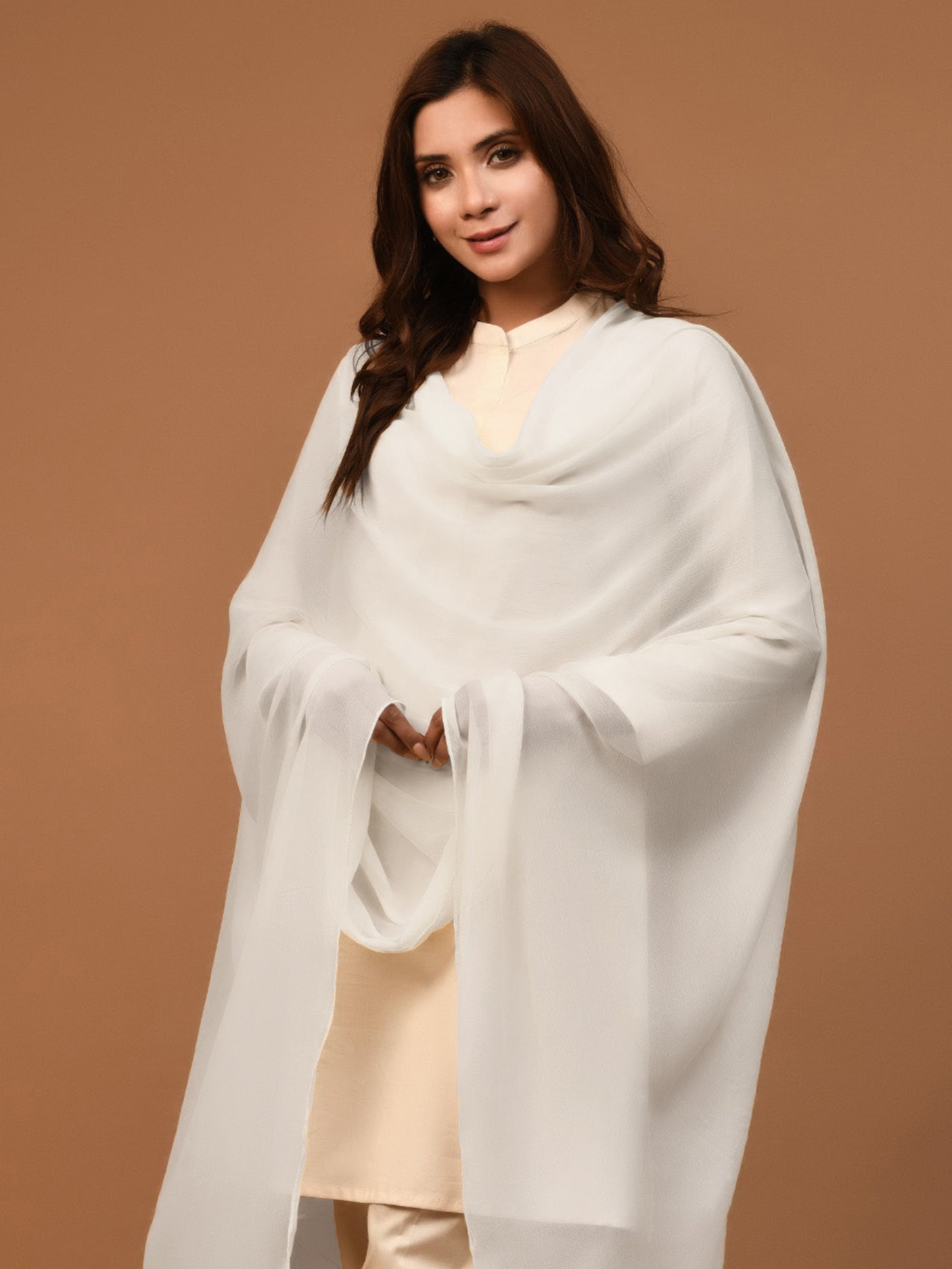 Chiffon Dupatta - White