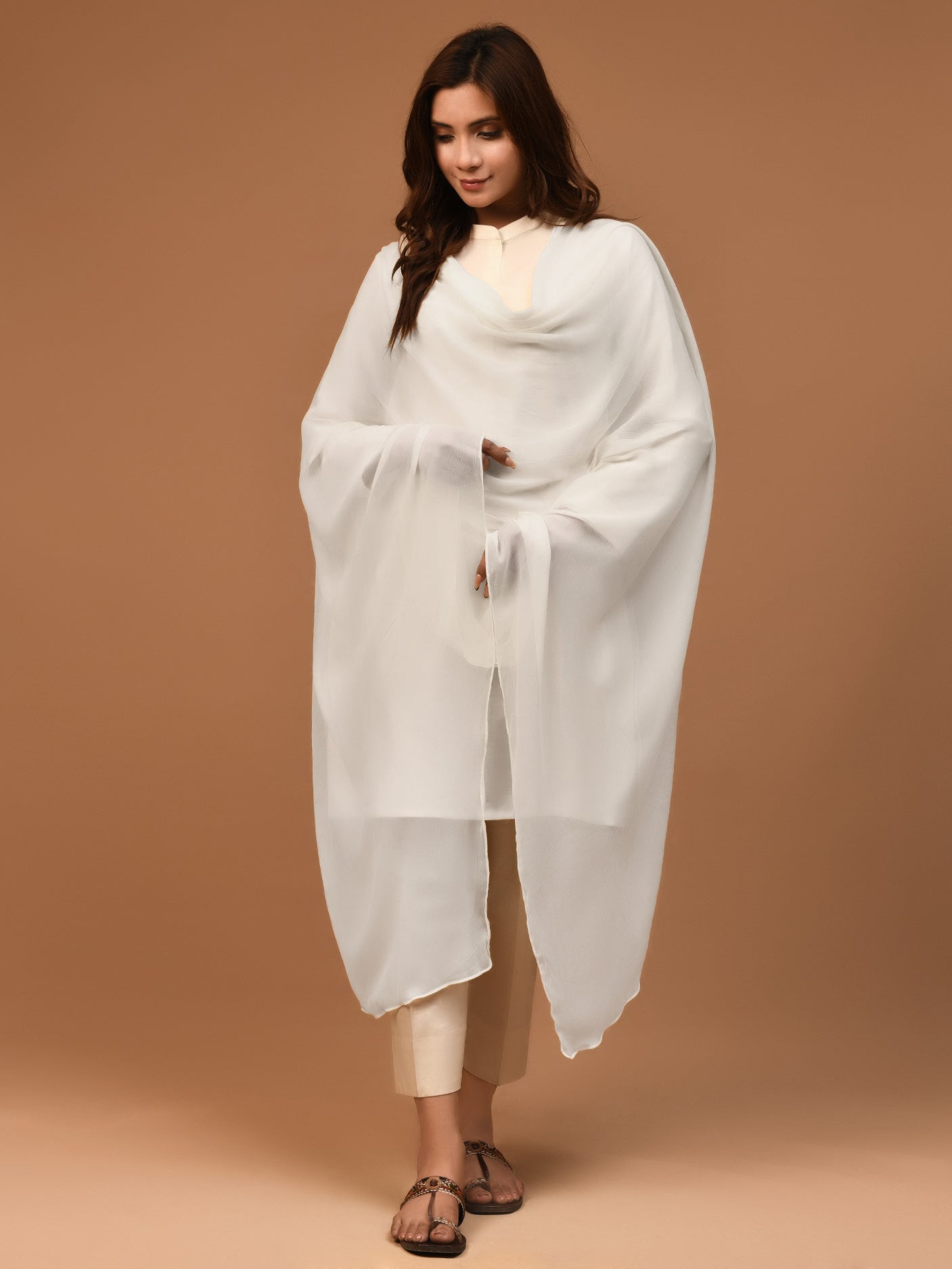 Chiffon Dupatta - White