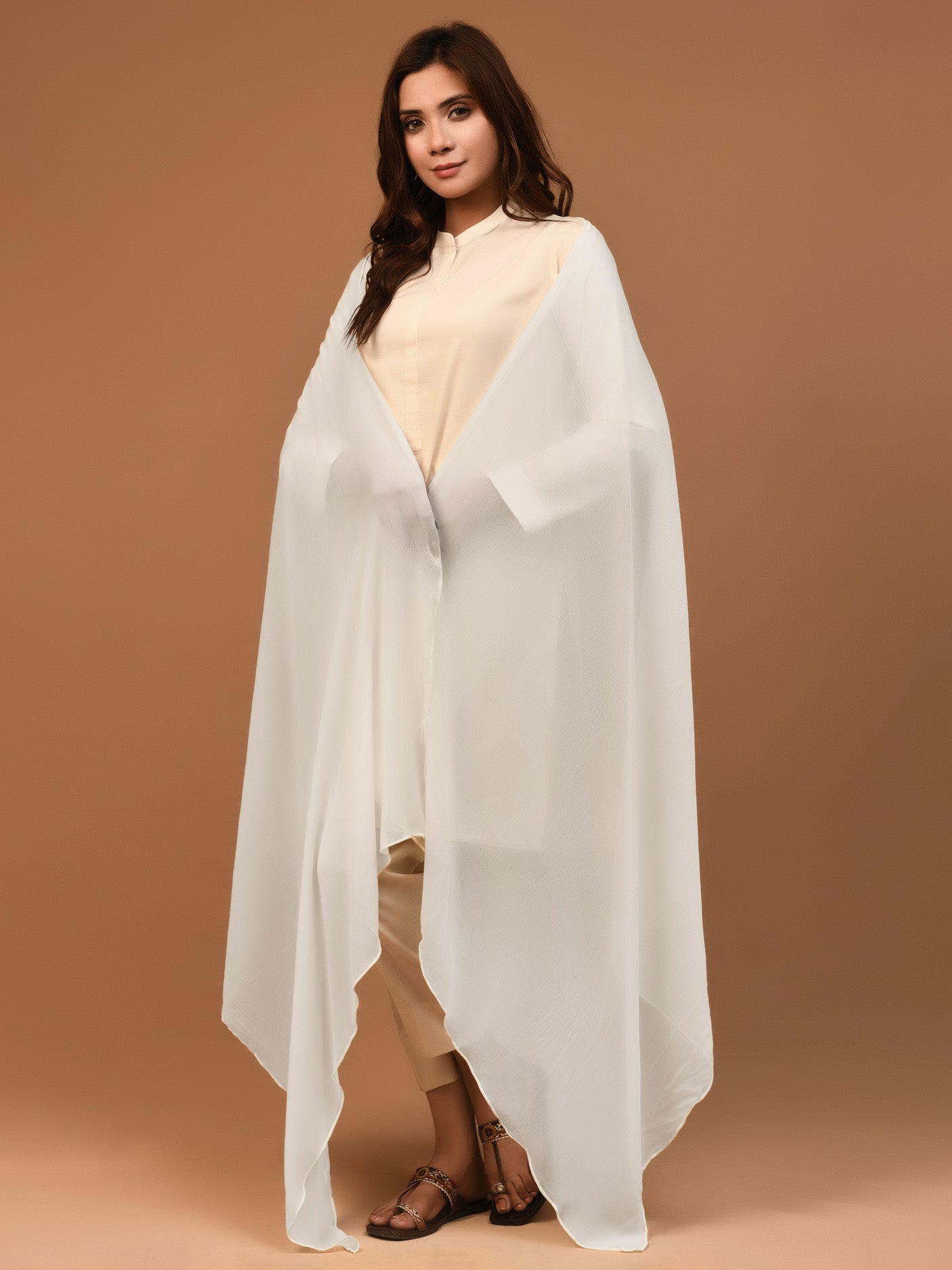 Chiffon Dupatta - White