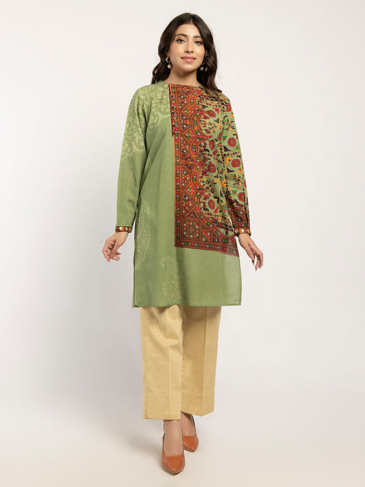 Printed Khaddar Shirt