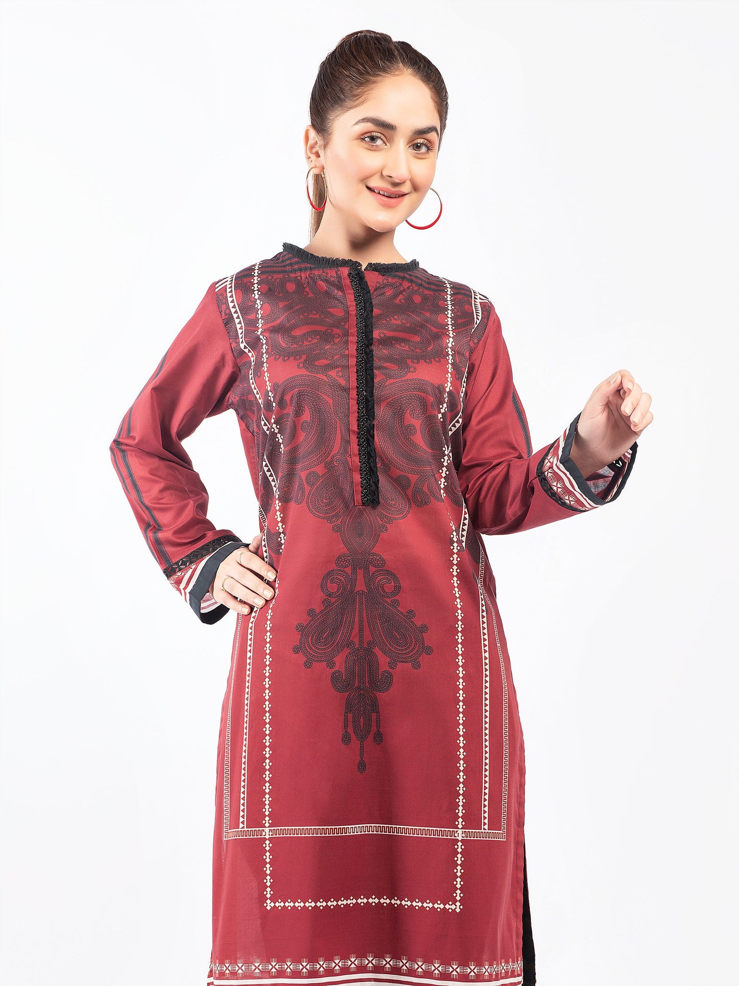 Embellished Lawn Shirt