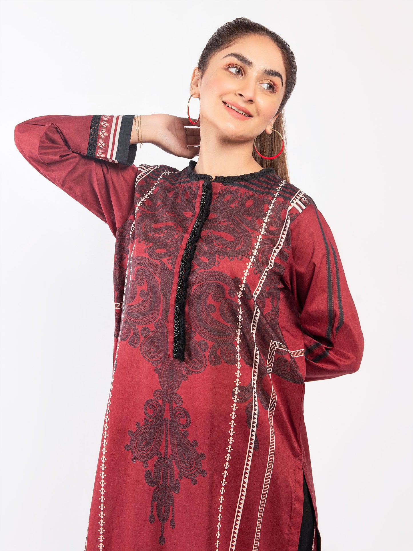 Embellished Lawn Shirt