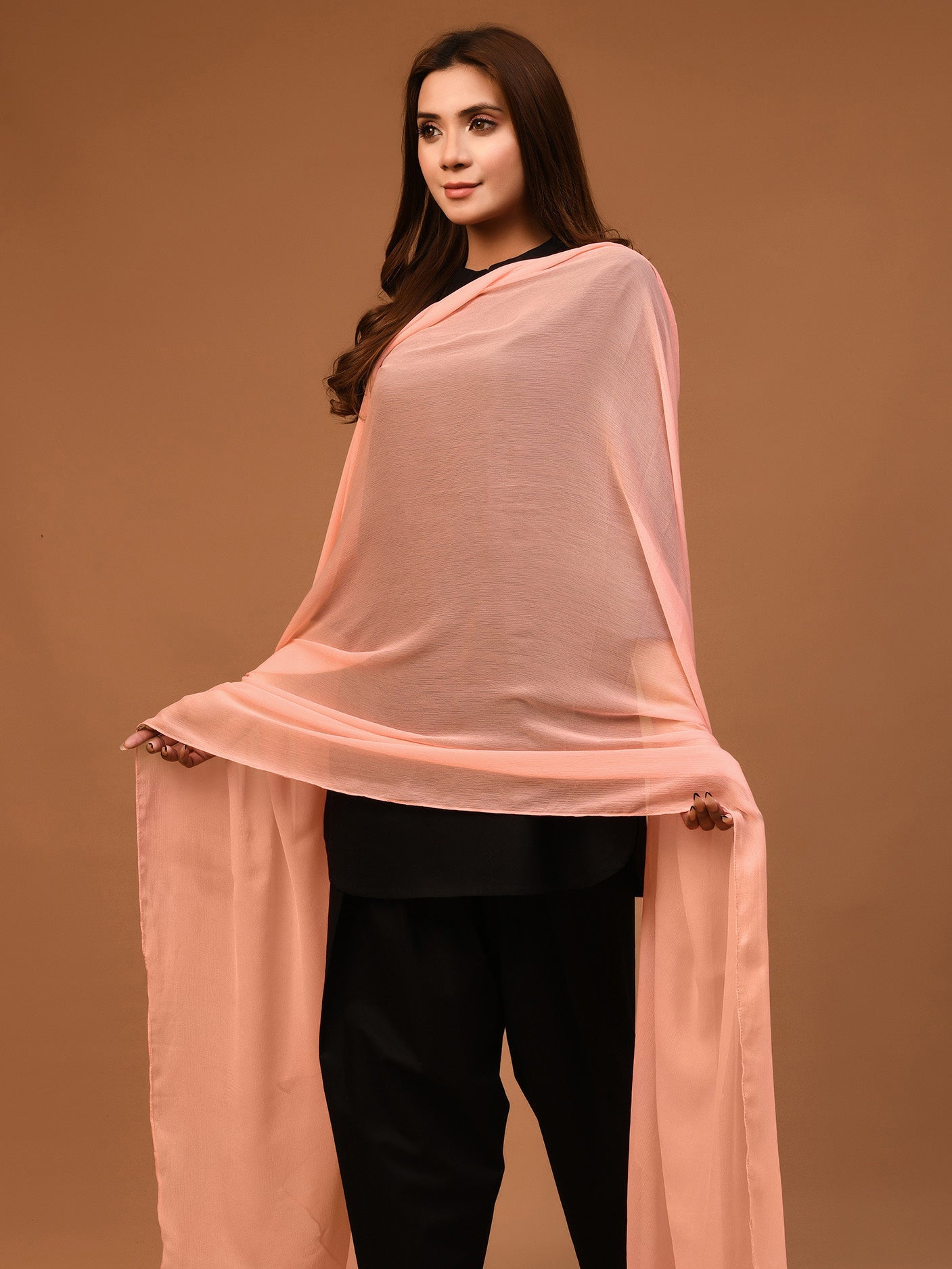 Dyed Chiffon Dupatta-Baby Pink