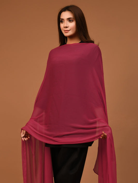 Chiffon Dupatta - Ruby Red