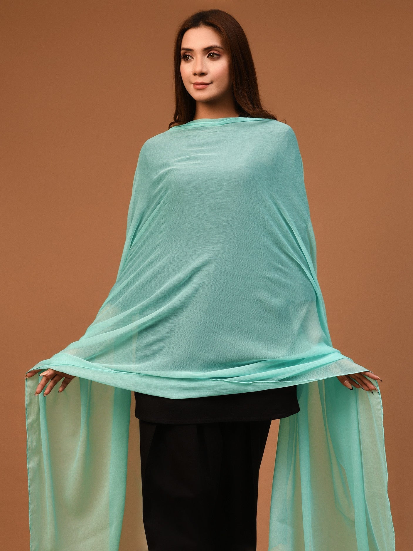 Chiffon Dupatta - Aqua