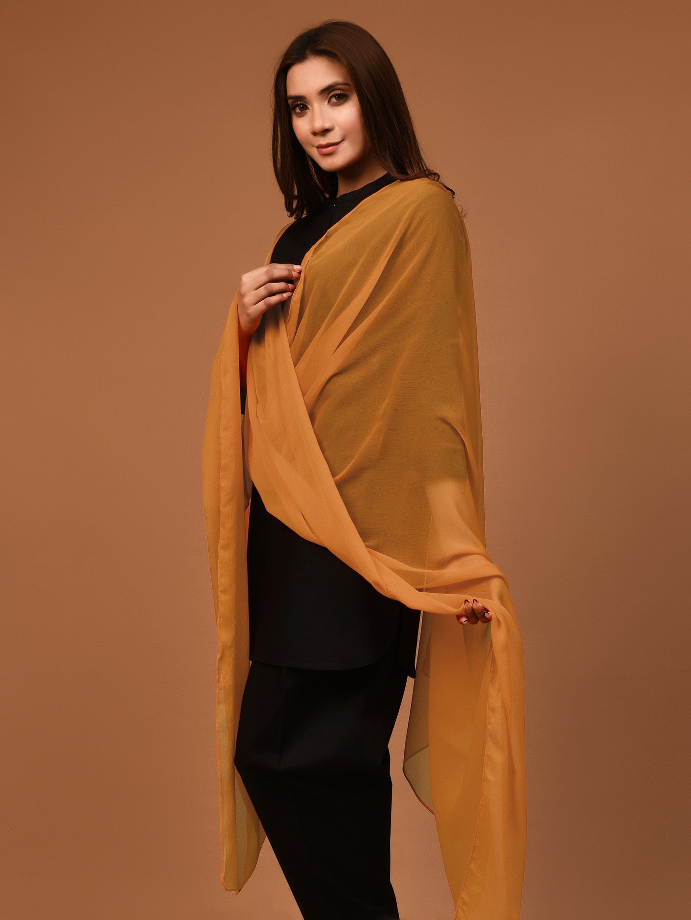 Chiffon Dupatta - Ochre