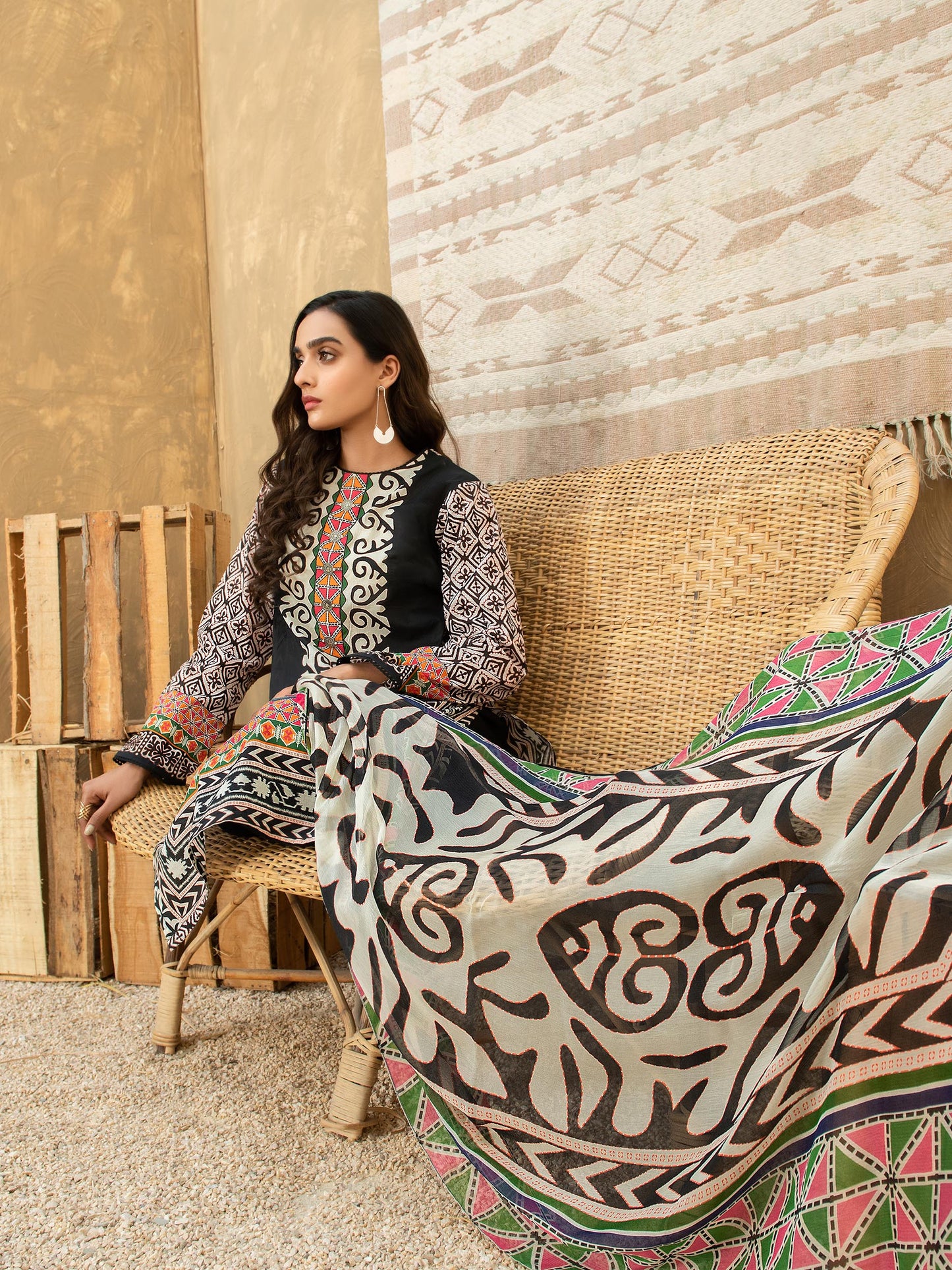 Printed 2 Piece Texture Lawn Suit