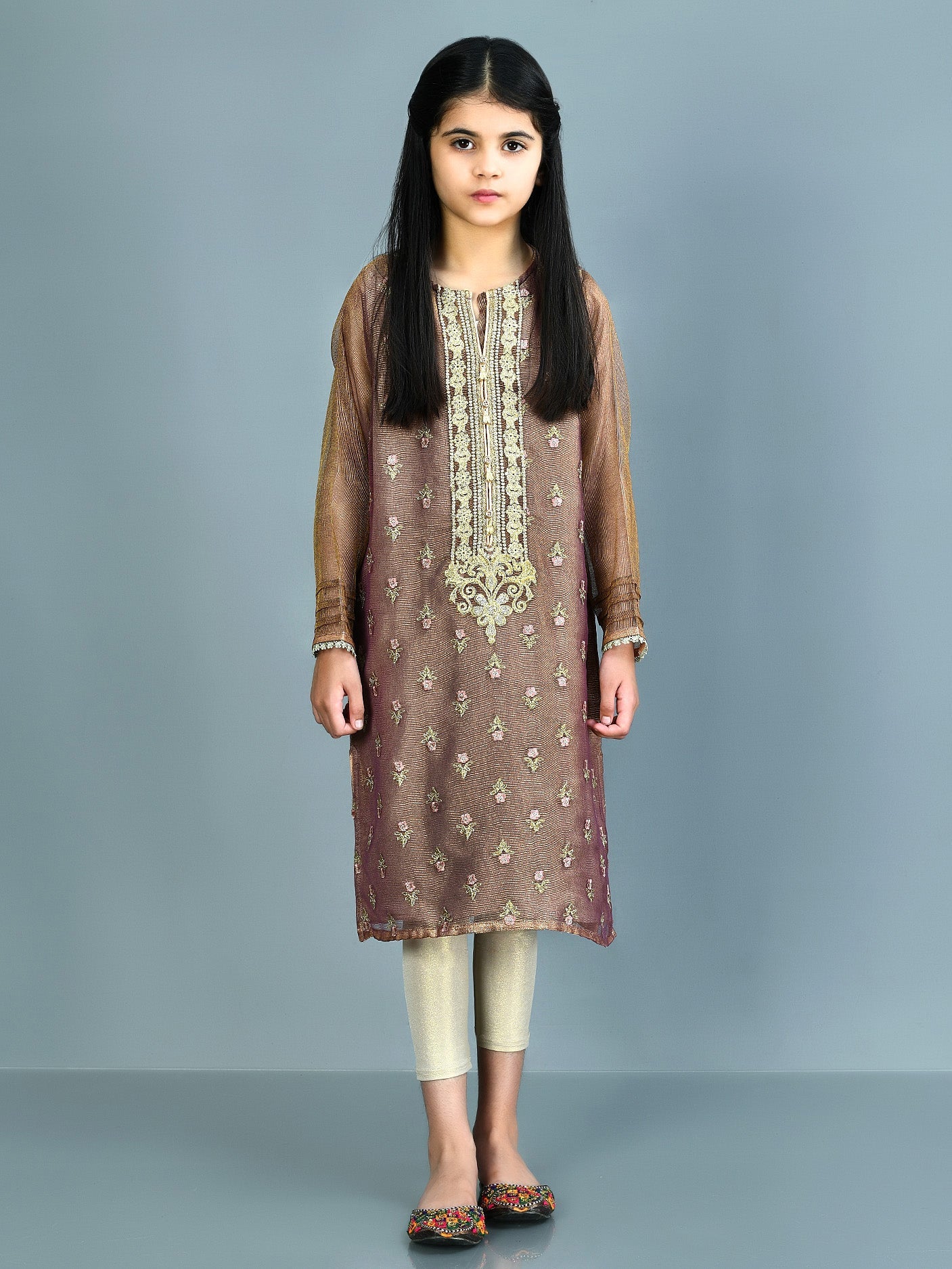 Shimmer Zari Net Shirt