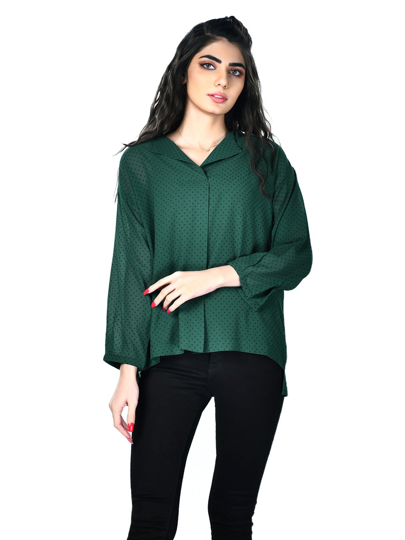 Green Chiffon Top