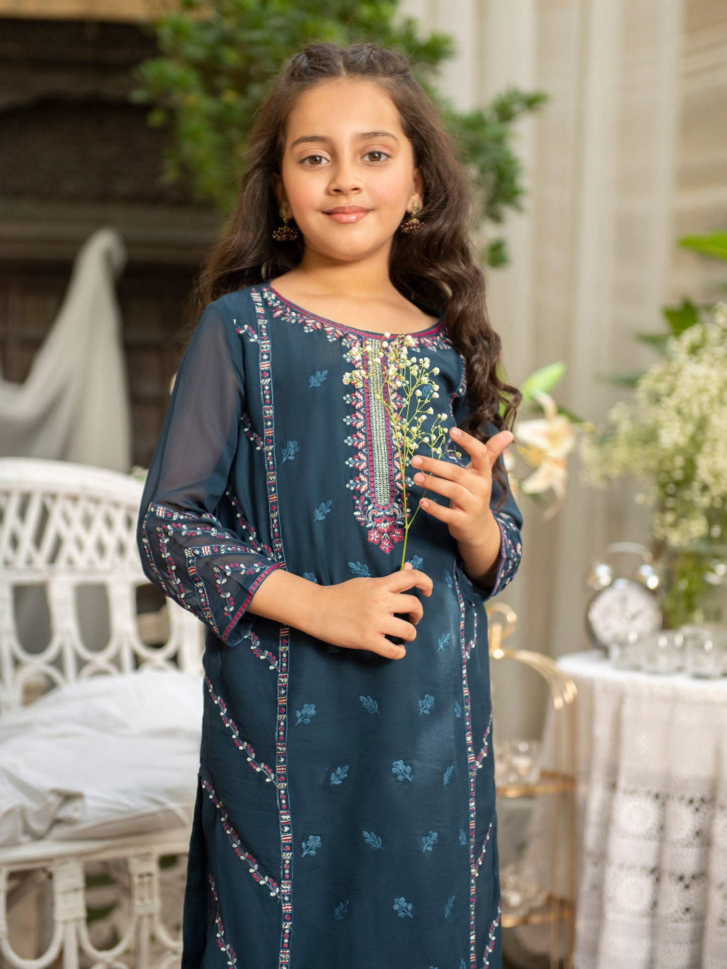 Embroidered Chiffon Suit