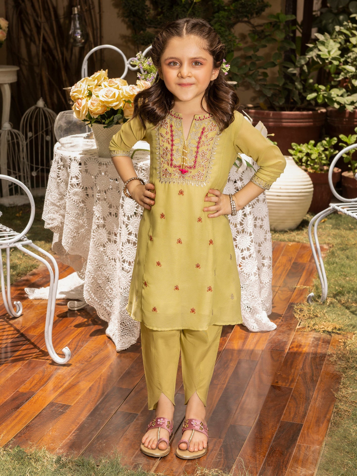 Embroidered Chiffon Suit