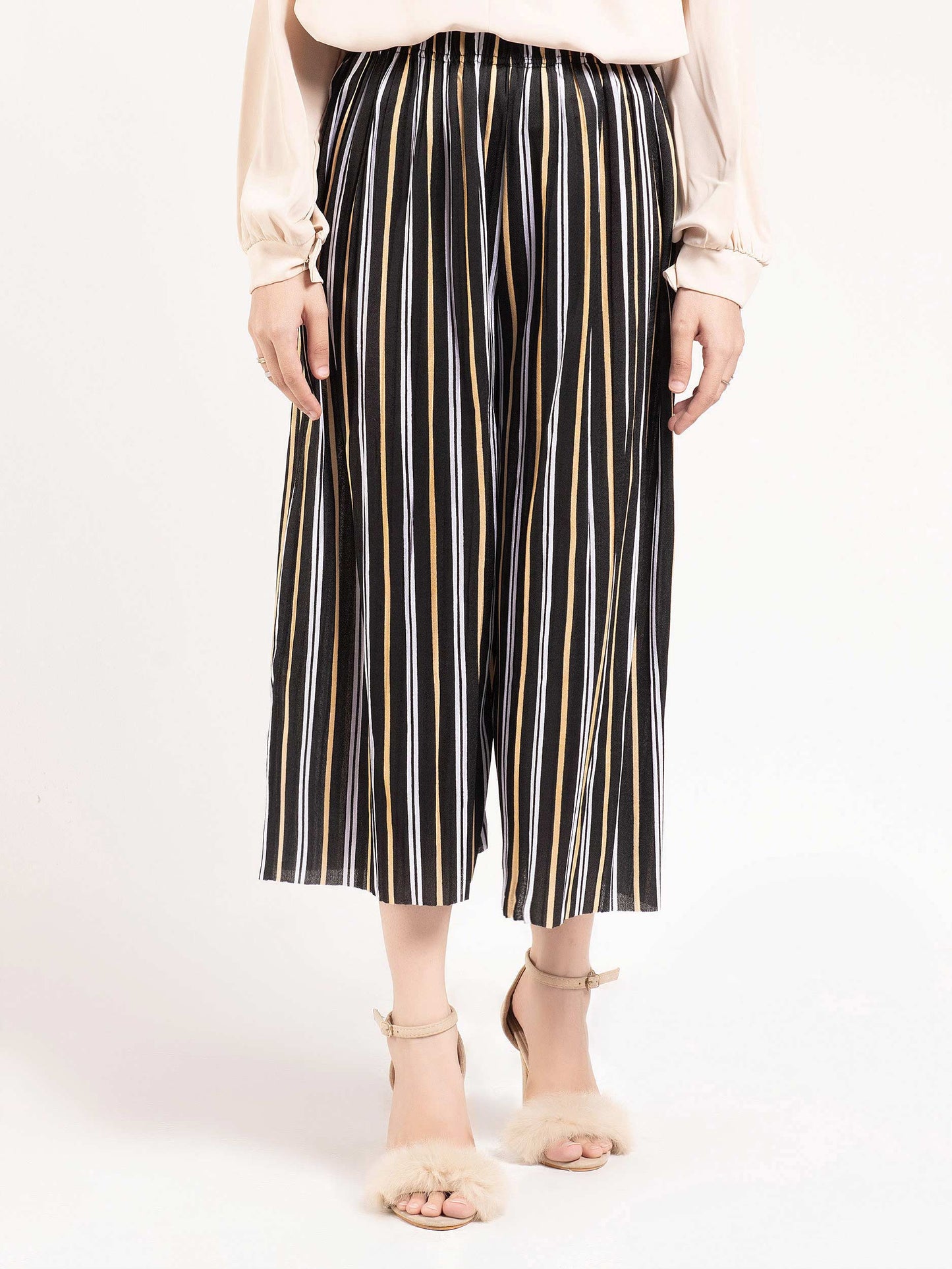 Striped Culotte Pants