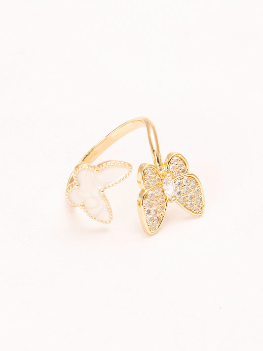 Two Heads Butterfly Ring