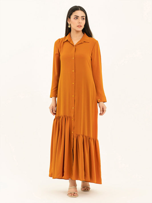 Button Down Polyester Dress