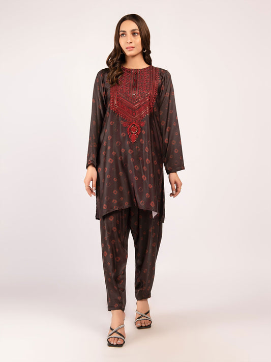 Embroidered Silk Suit